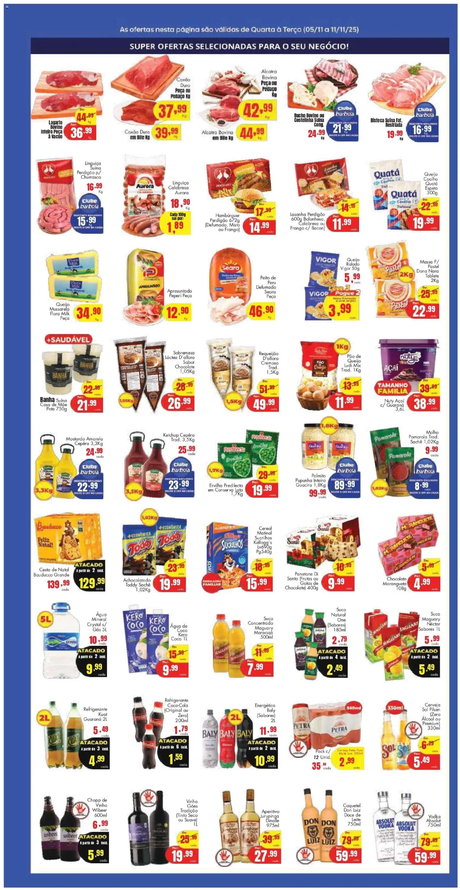 Barbosa Supermercados Folheto - válido de 05.11.2025 | Página: 2 | Produtos: Ervilha, Alcatra, Leite, Hambúrguer
