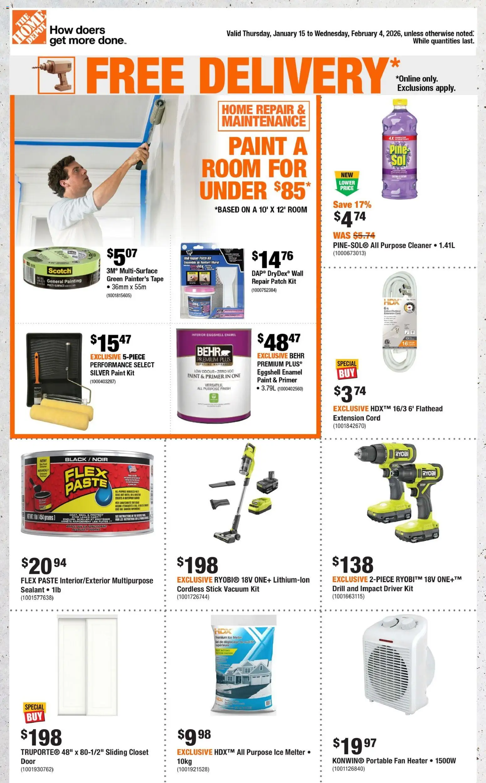 Home Depot flyer valid from 15.01.2026 | Page: 1 | Products: Fan