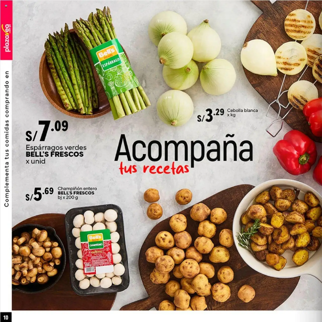 Catálogo Plaza Vea válido desde 13.06.2025 | Página: 10 | Productos: Esparragos, Champiñones