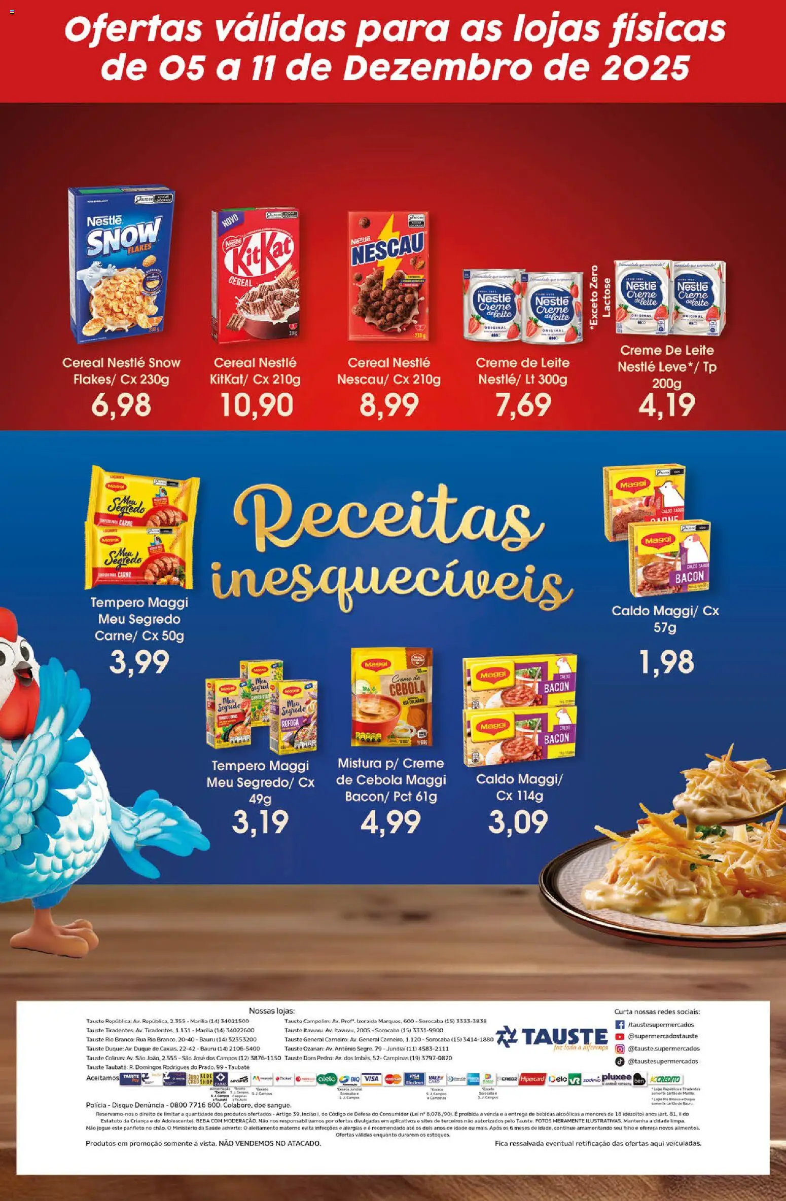 Tauste Folheto - válido de 05.12.2025 | Página: 2 | Produtos: Cebola, Nescau, Carne, Creme