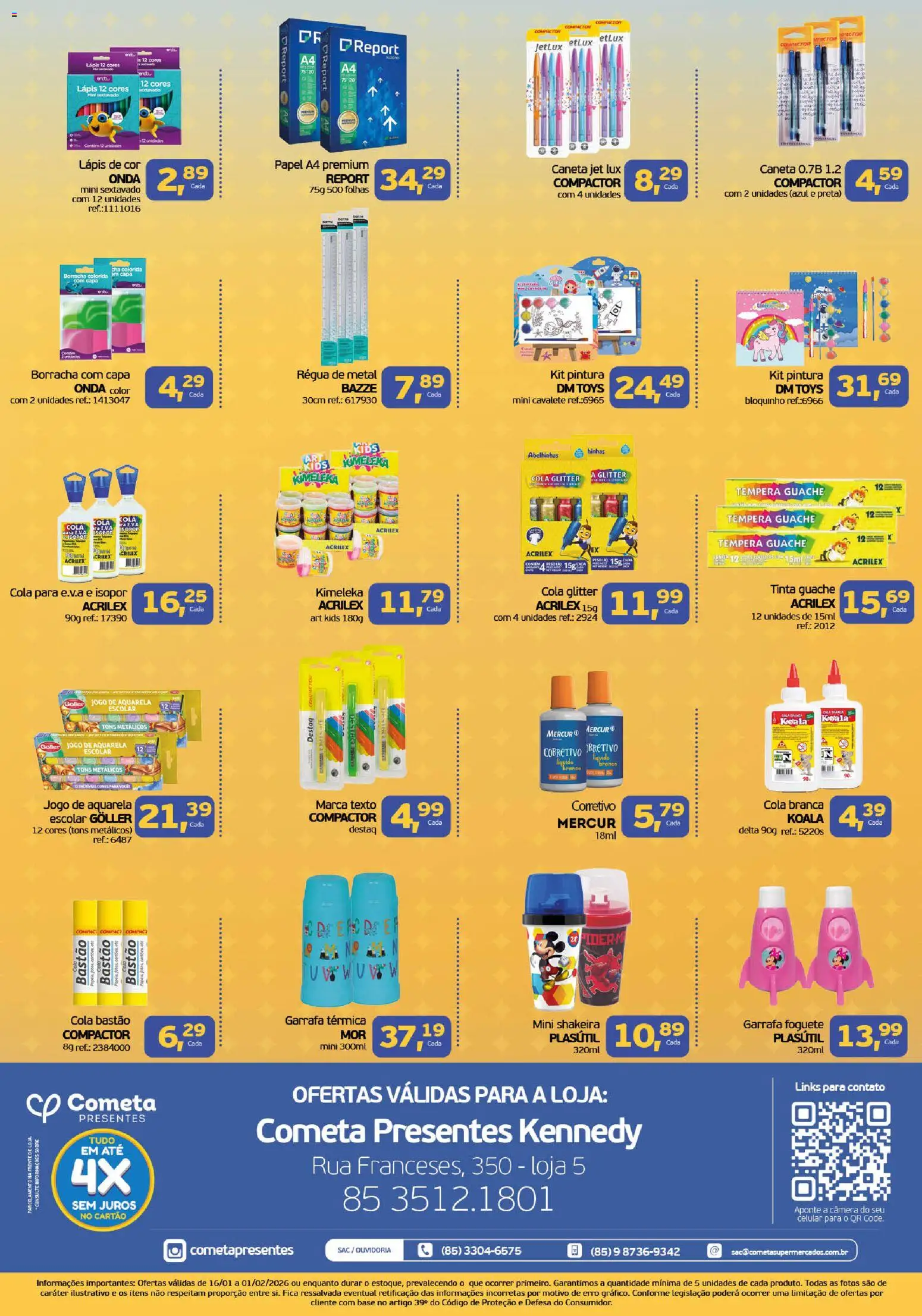 Cometa Supermercados Folheto - válido de 16.01.2026 | Página: 2 | Produtos: Base, Chá, Câmera, Tinta