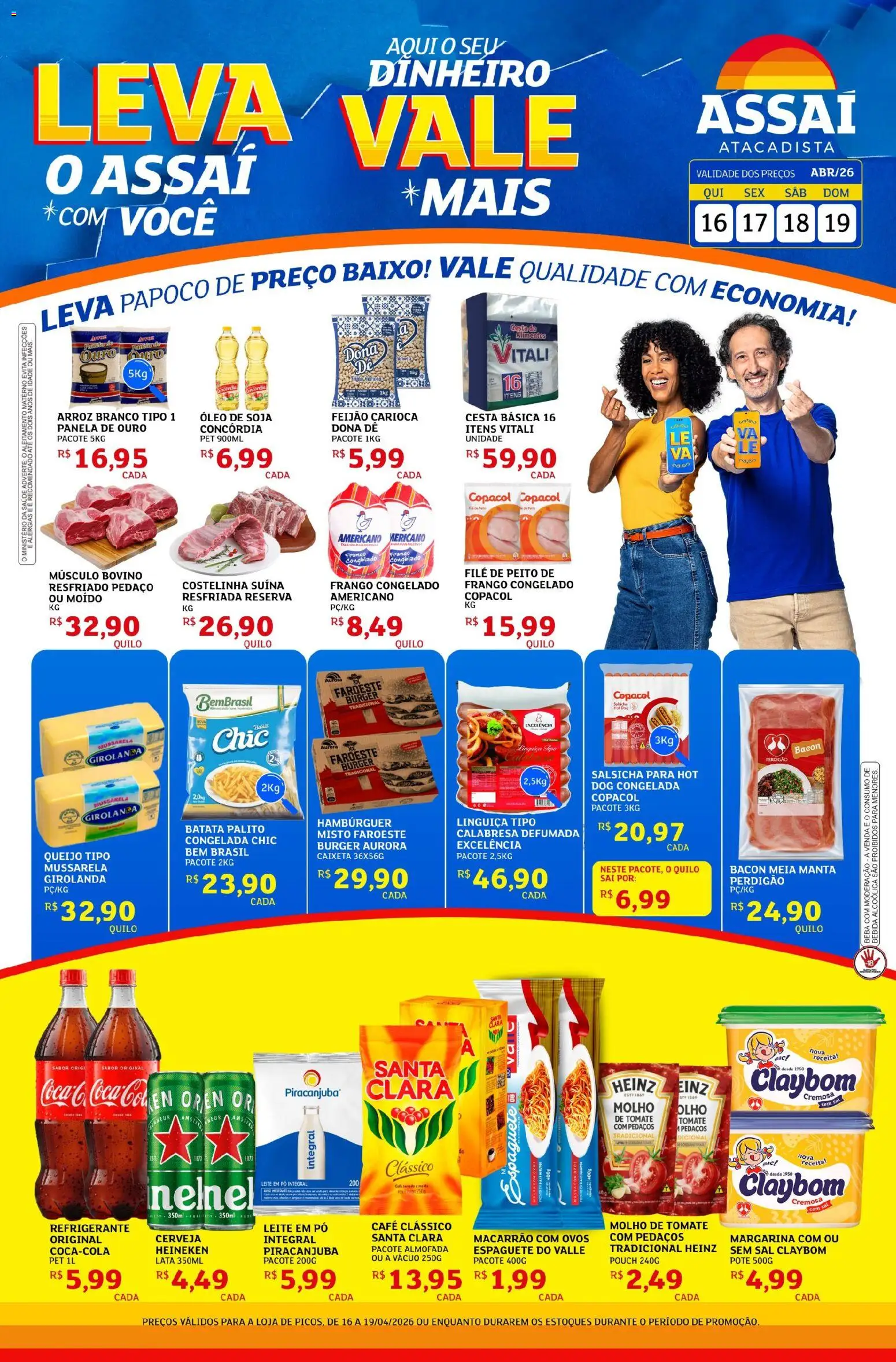 Assaí Atacadista Folheto - válido de 16.04.2026 | Página: 1 | Produtos: Espaguete, Óleo, Baixo, Sal