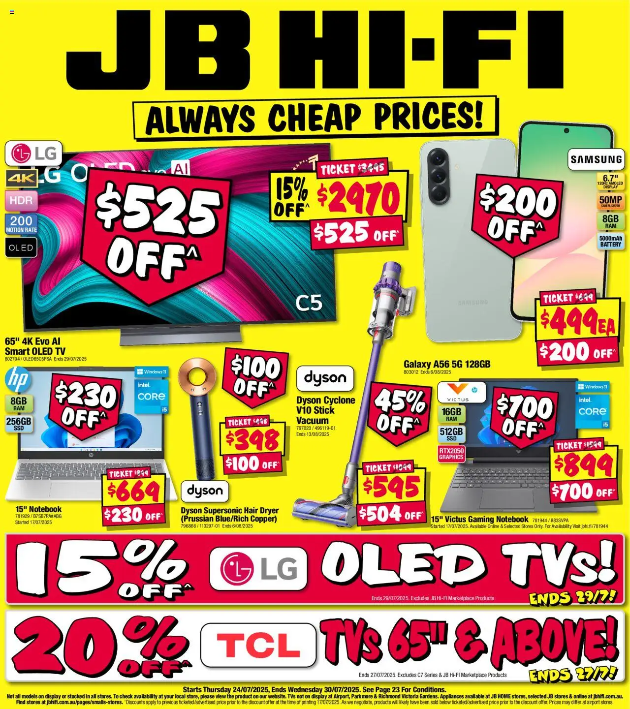 JB Hi-Fi catalogue - valid from 24.07.2025 | Page: 1 | Products: Battery, Notebook, Dryer, Hair dryer