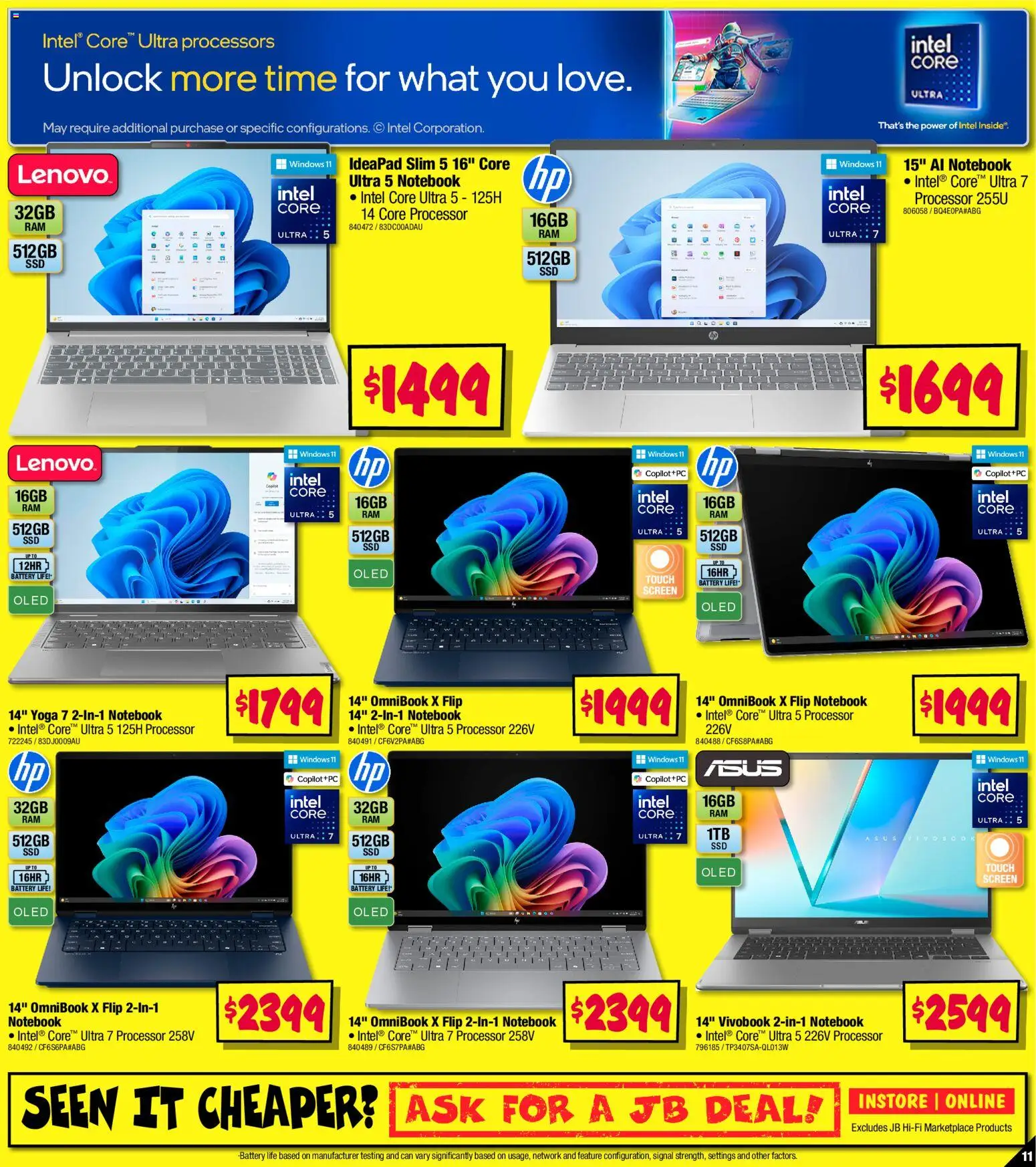 JB Hi-Fi catalogue - valid from 08.01.2026 | Page: 11 | Products: Battery, Notebook, Screen