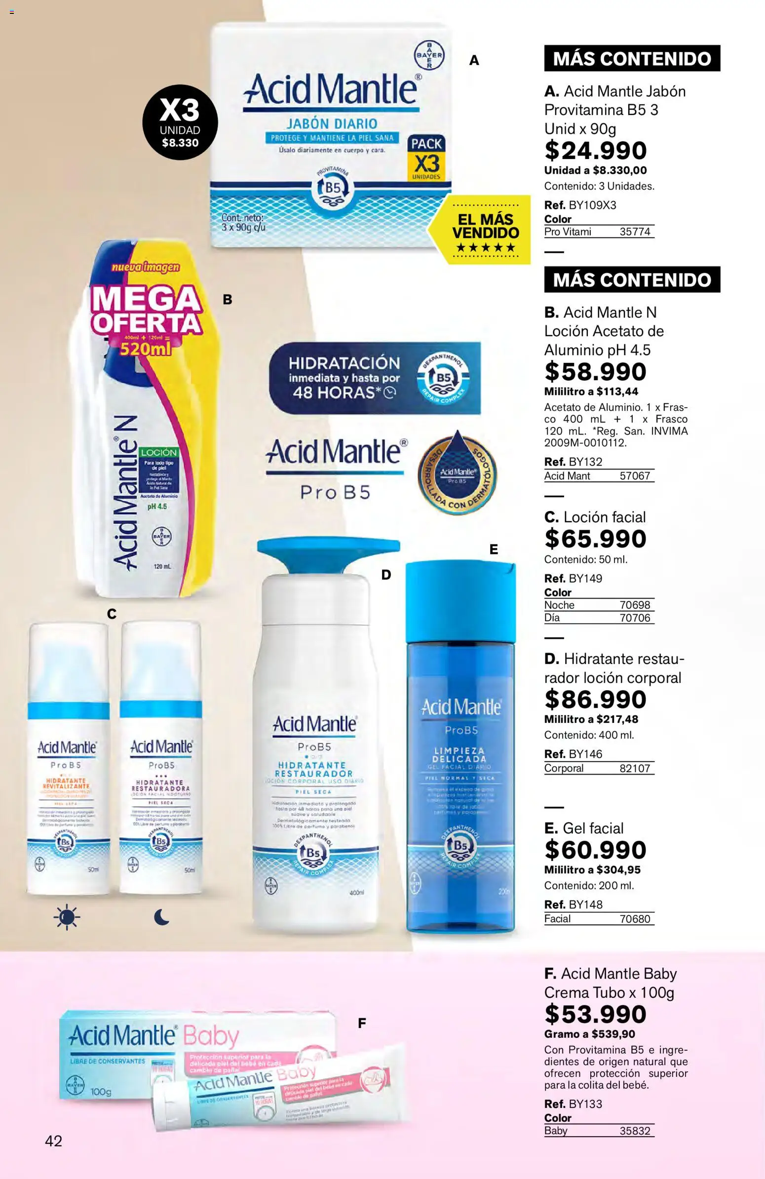 Leonisa revista - valida desde el 16.03.2026 | Página: 42 | Productos: Crema, Frasco, Loción, Jabón