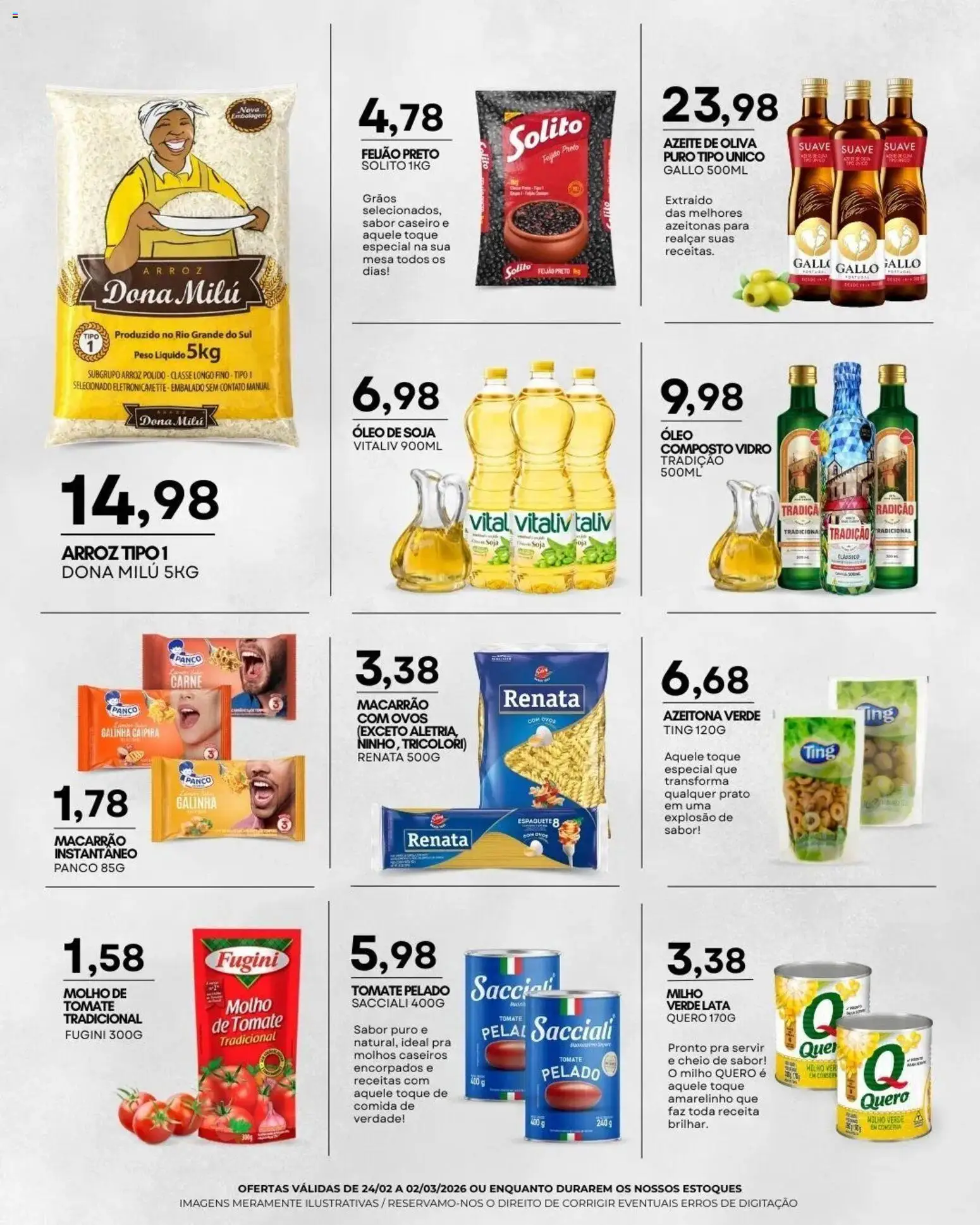 Mercadão Atacadista Folheto - válido de 24.02.2026 | Página: 4 | Produtos: Feijão, Óleo, Arroz, Azeite