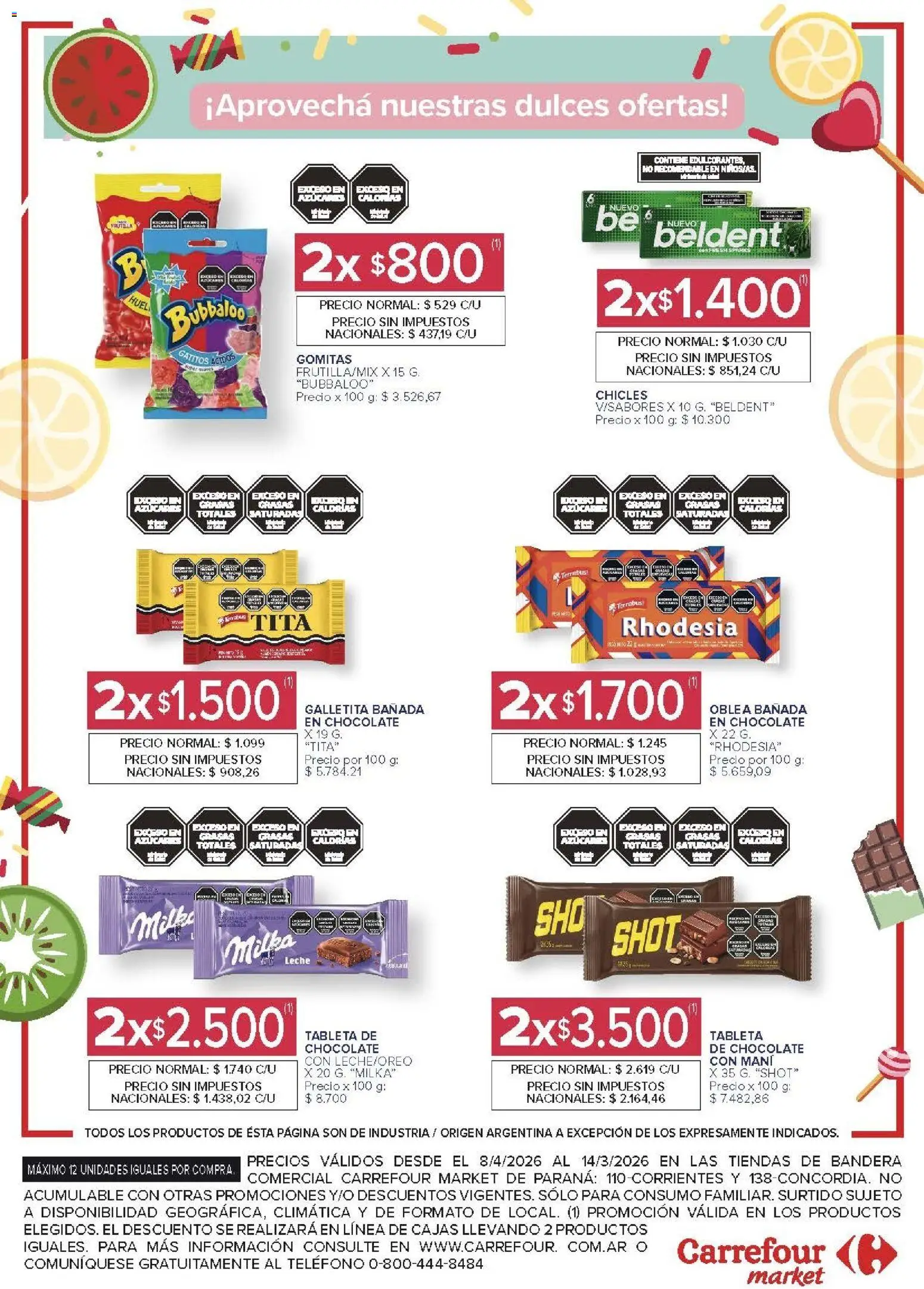 Carrefour Market - Market Paraná │ válido desde el 08.04.2026 | Página: 4 | Productos: Teléfono, Tableta, Gomitas, Leche