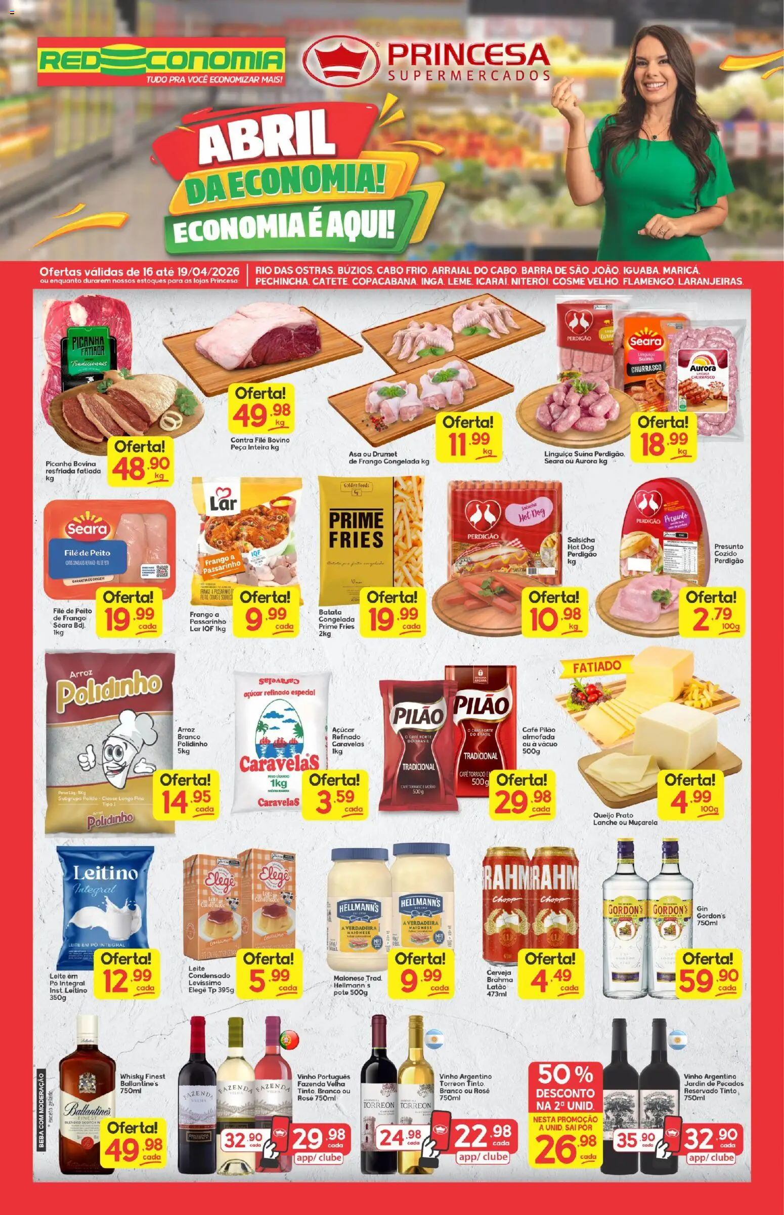 Princesa Folheto - válido de 16.04.2026 | Página: 1 | Produtos: Whisky, Leite, Café, Café pilão