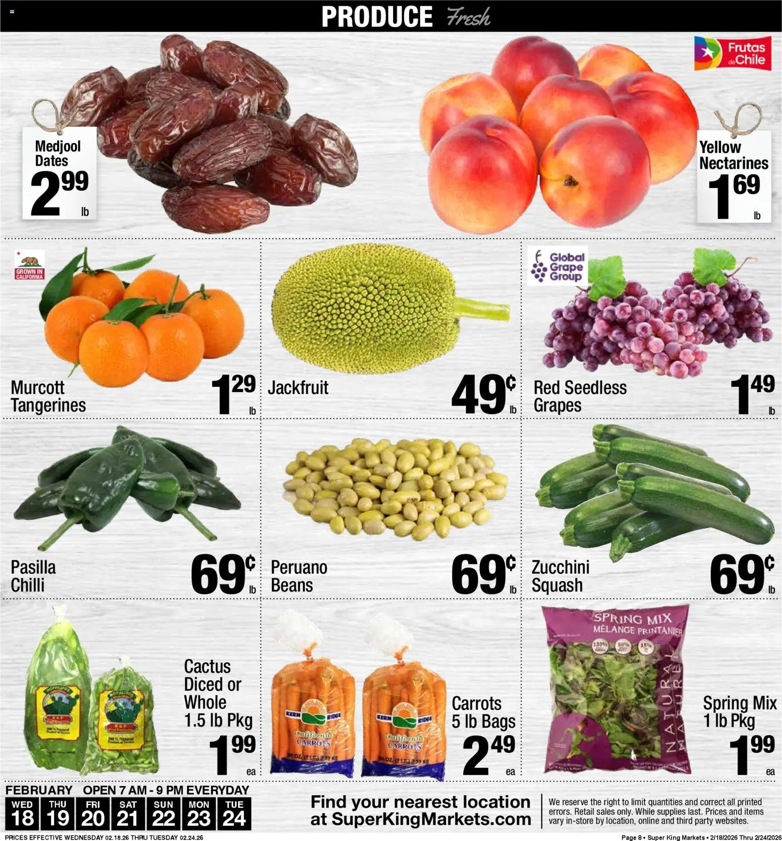 Super King - Weekly Ad - valid from 18.02.2026 | Page: 11 | Products: Squash, Zucchini, Tangerines, Chilli