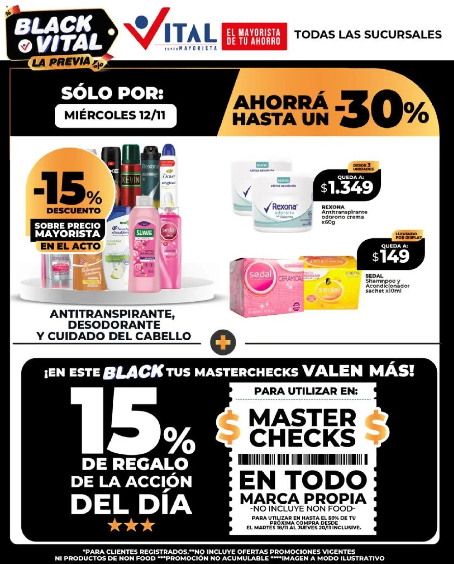 Vital - Todas las sucursales │ válido desde el 12.11.2025 | Página: 1 | Productos: Sobre, Acondicionador, Desodorante, Antitranspirante