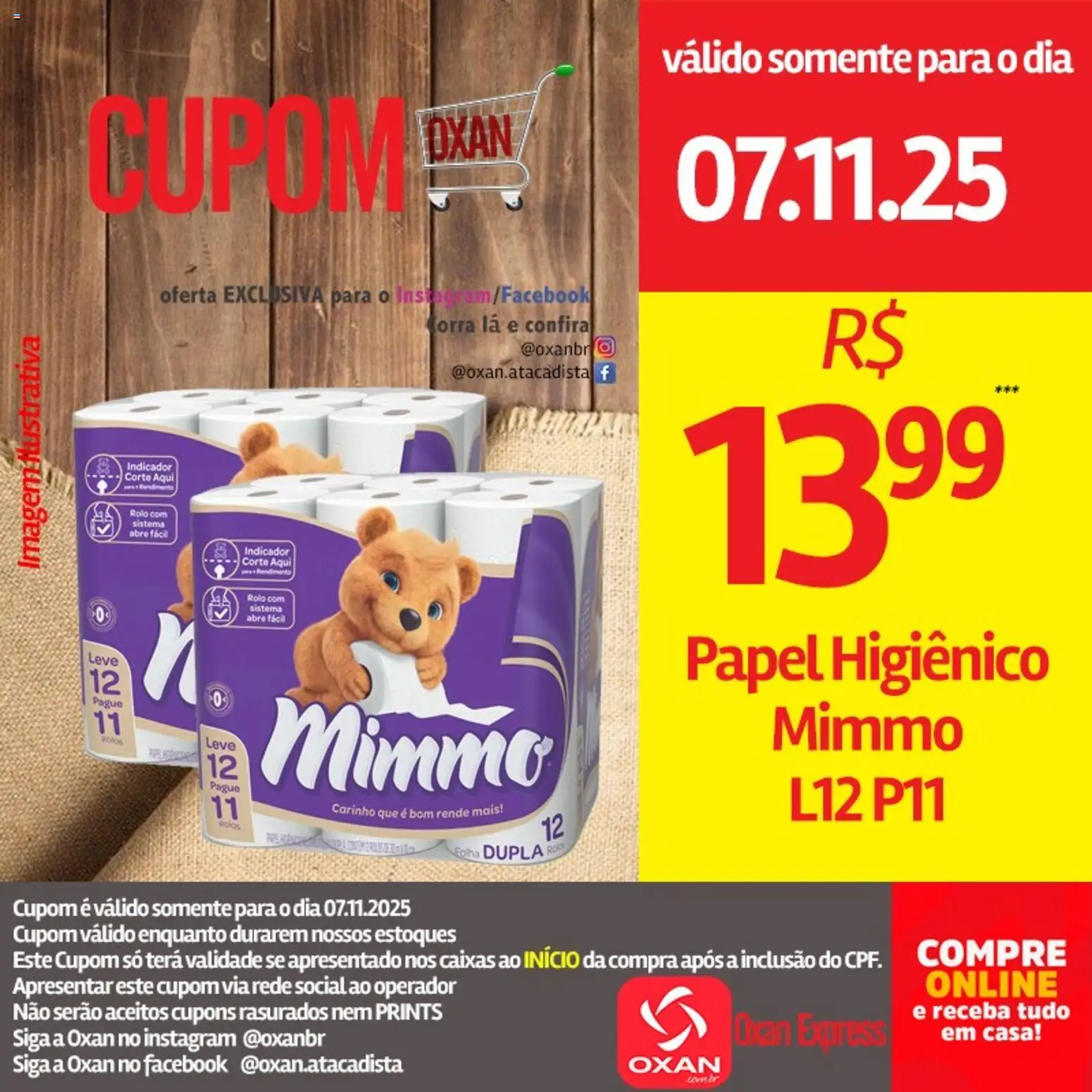 Oxan Atacadista Folheto - válido de 07.11.2025 | Página: 13 | Produtos: Rolo, Papel higiênico