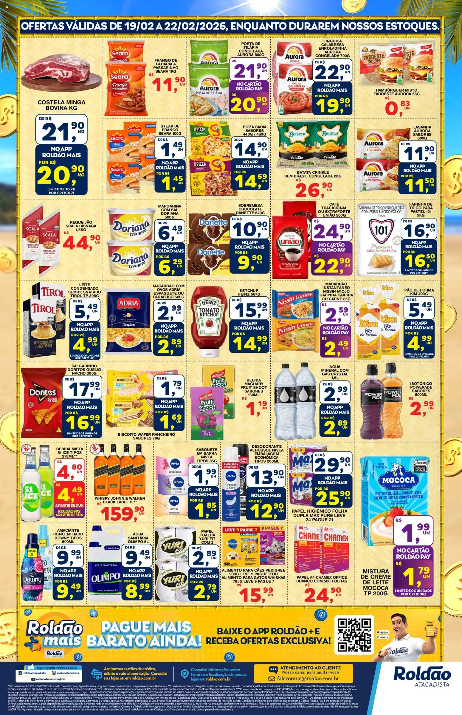 Roldão Folheto - válido de 19.02.2026 | Página: 2 | Produtos: Tilápia, Pizza, Base, Pão de forma