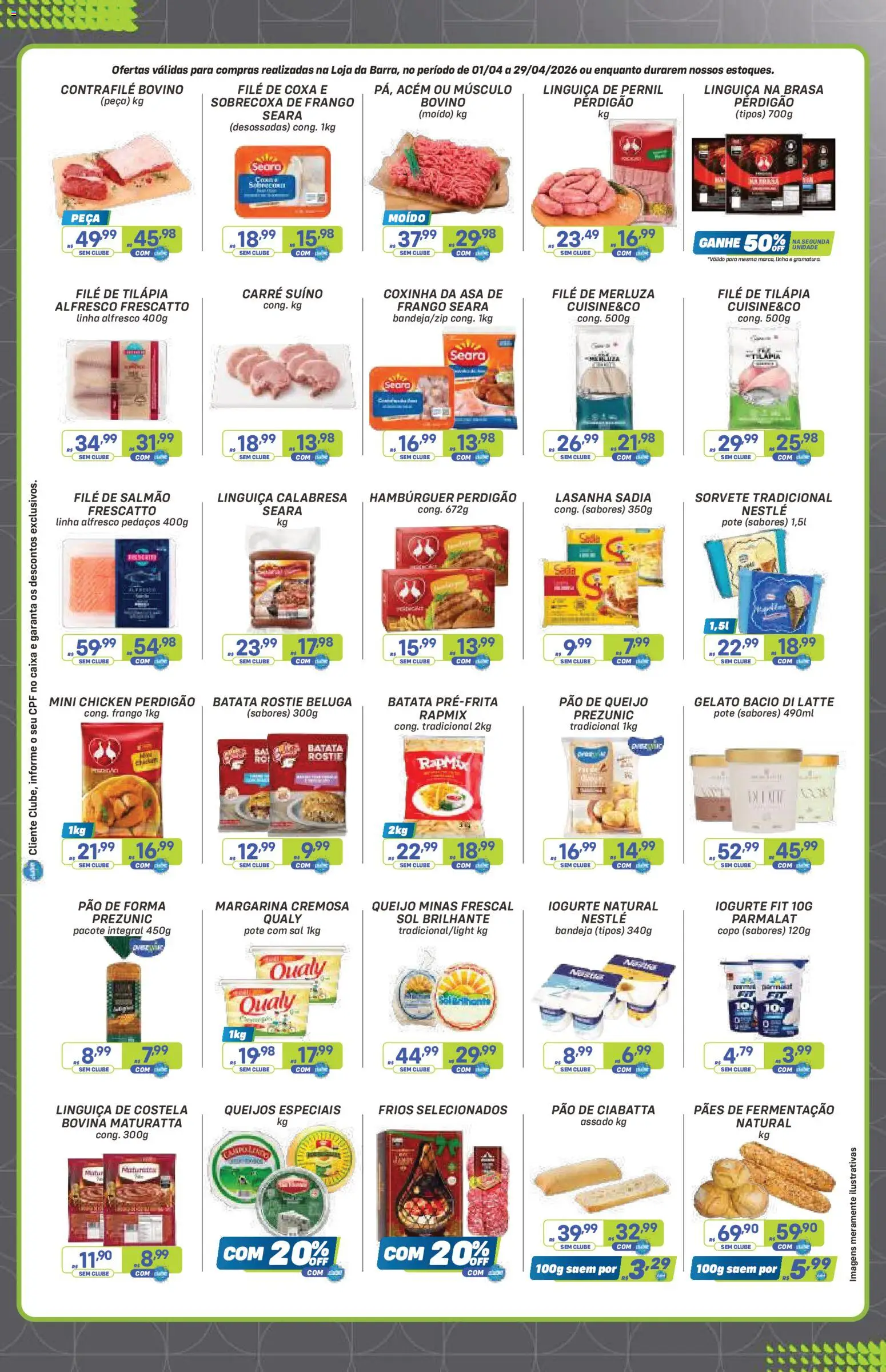 Prezunic Folheto - válido de 31.03.2026 | Página: 3 | Produtos: Acém, Pão de forma, Sorvete, Sal