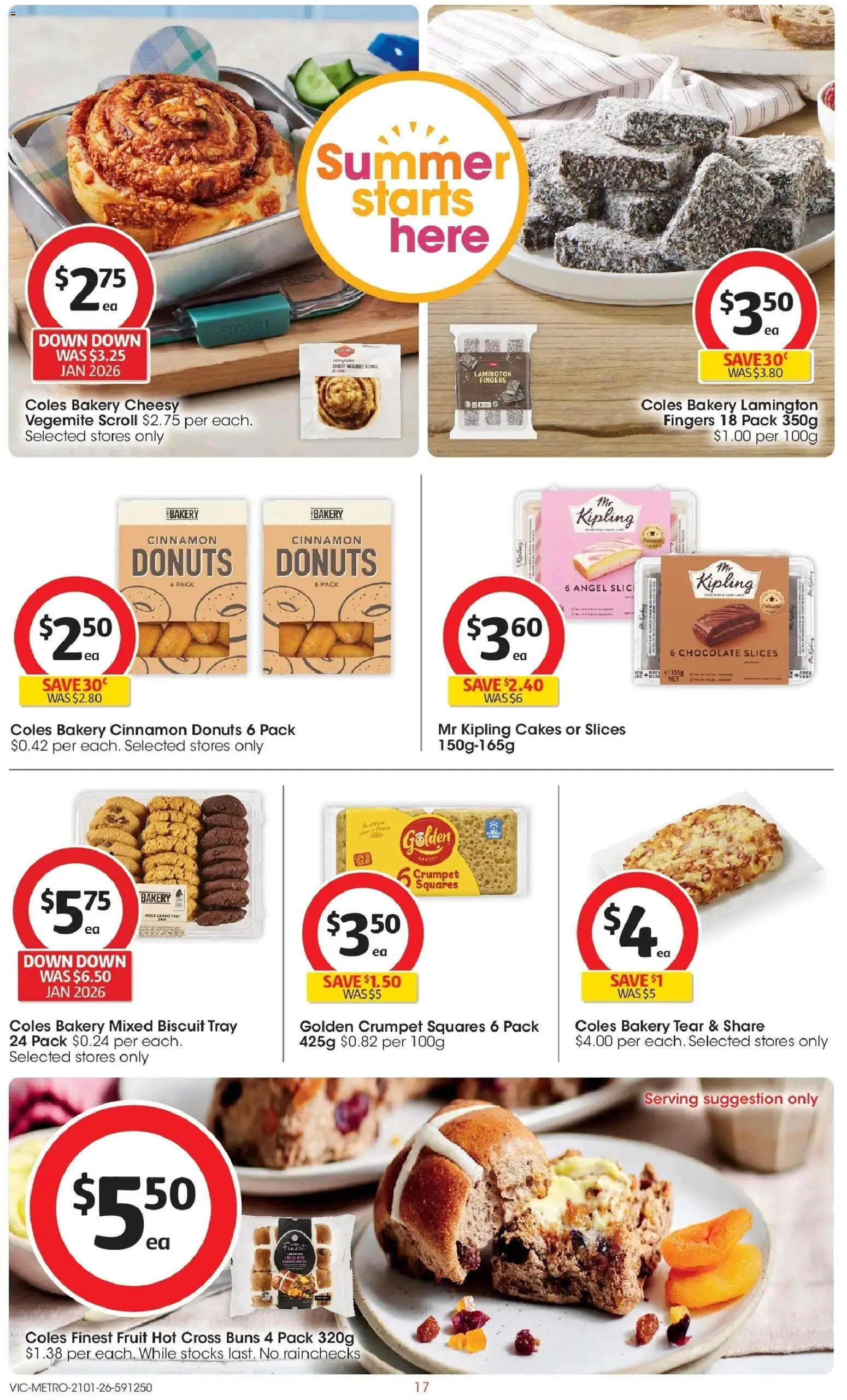 Coles catalogue - valid from 21.01.2026 | Page: 17 | Products: Donuts, Chocolate, Vegemite, Bakery