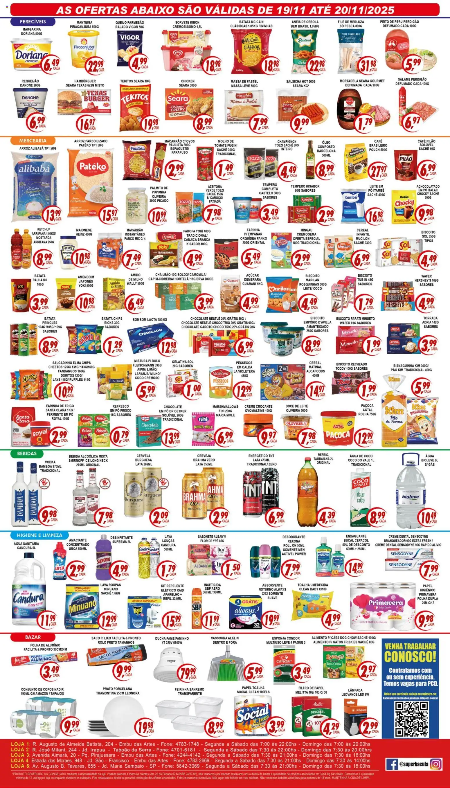 Kaçula Folheto - válido de 19.11.2025 | Página: 2 | Produtos: Café pilão, Batata palha, Champignon, Requeijão