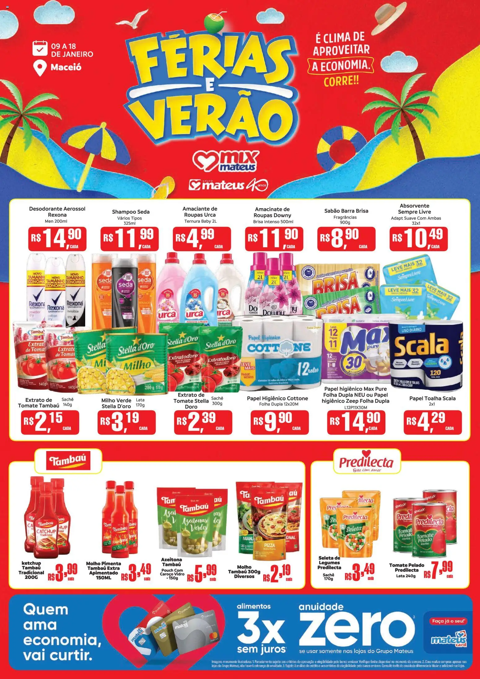 Mateus Folheto - válido de 09.01.2026 | Página: 1 | Produtos: Banco, Desodorante, Roupas, Papel higiênico