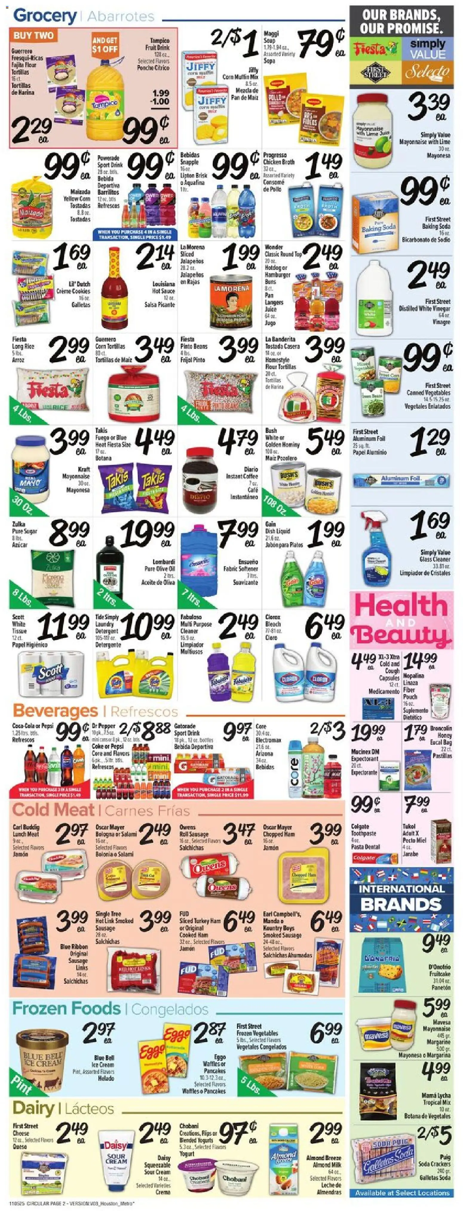 Fiesta Mart Weekly Ad - valid from 05.11.2025 | Page: 2 | Products: Vinegar, Corn, Ice cream, Vegetables
