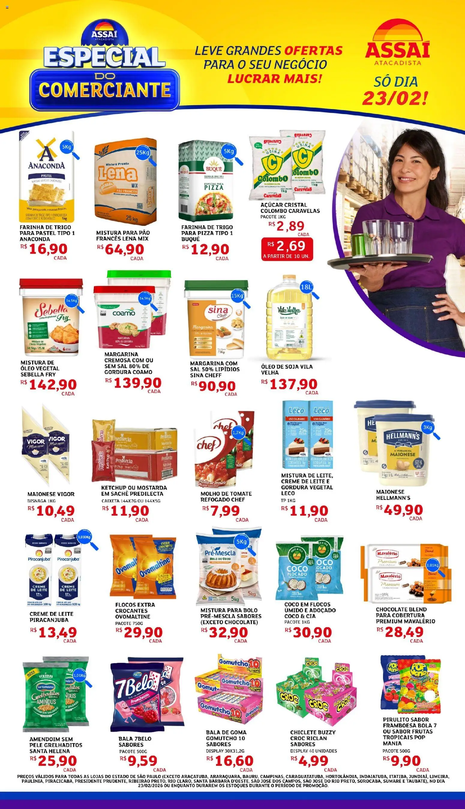 Assaí Atacadista Folheto - válido de 23.02.2026 | Página: 1 | Produtos: Ferro, Pó, Margarina, Mistura para bolo