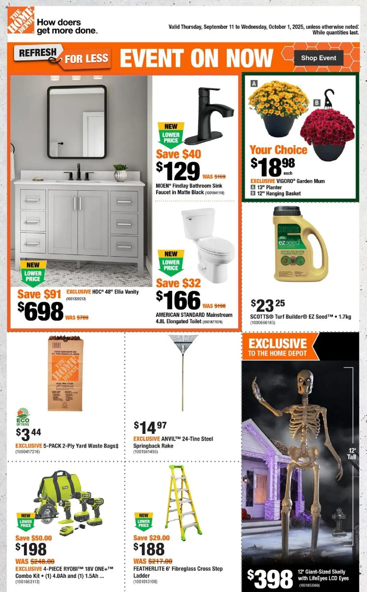 Home Depot flyer valid from 11.09.2025 | Page: 1 | Products: Bag, Basket