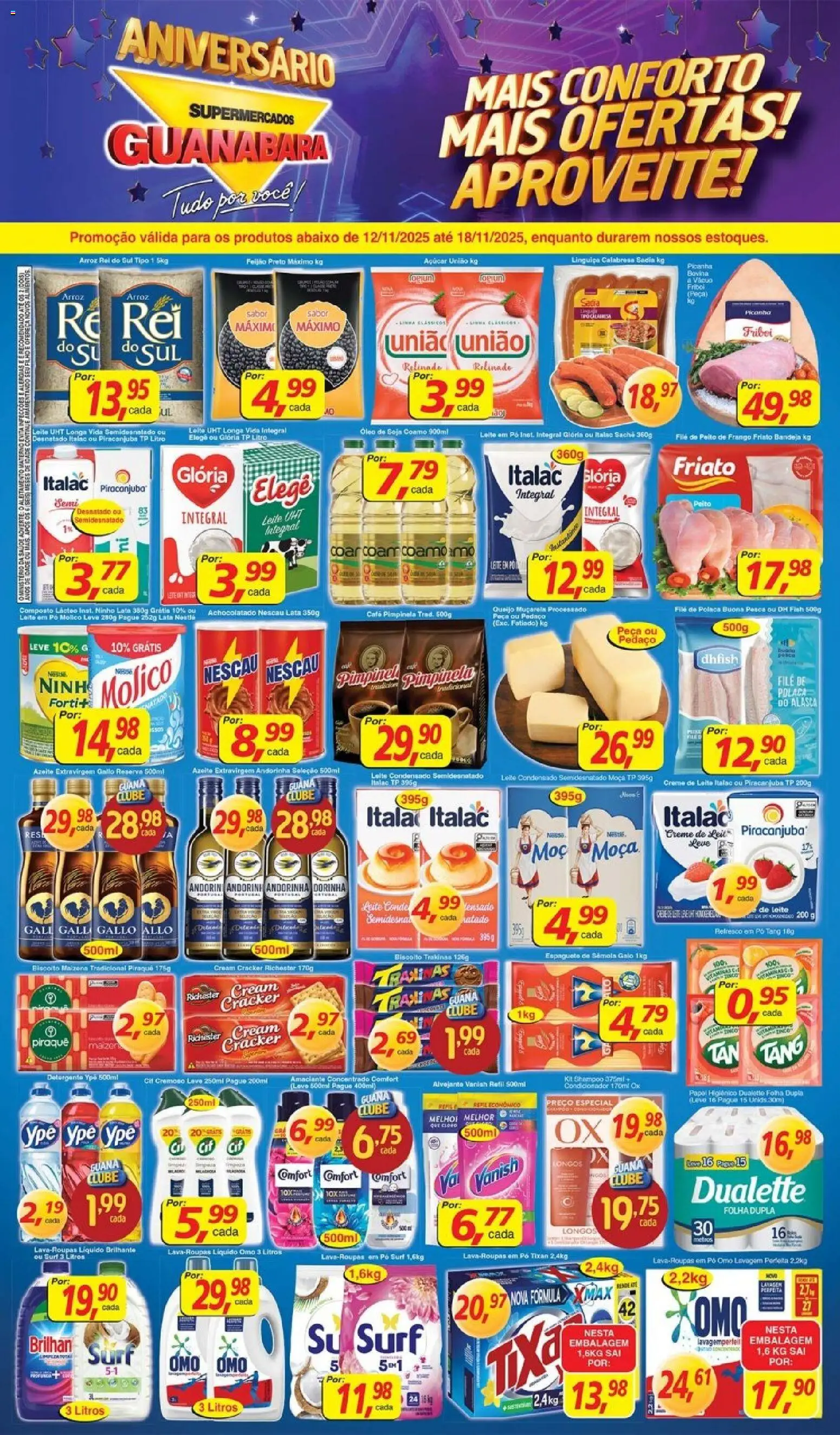 Supermercados Guanabara Folheto - válido de 12.11.2025 | Página: 1 | Produtos: Leite condensado, Papel higiênico, Soja, File de polaca