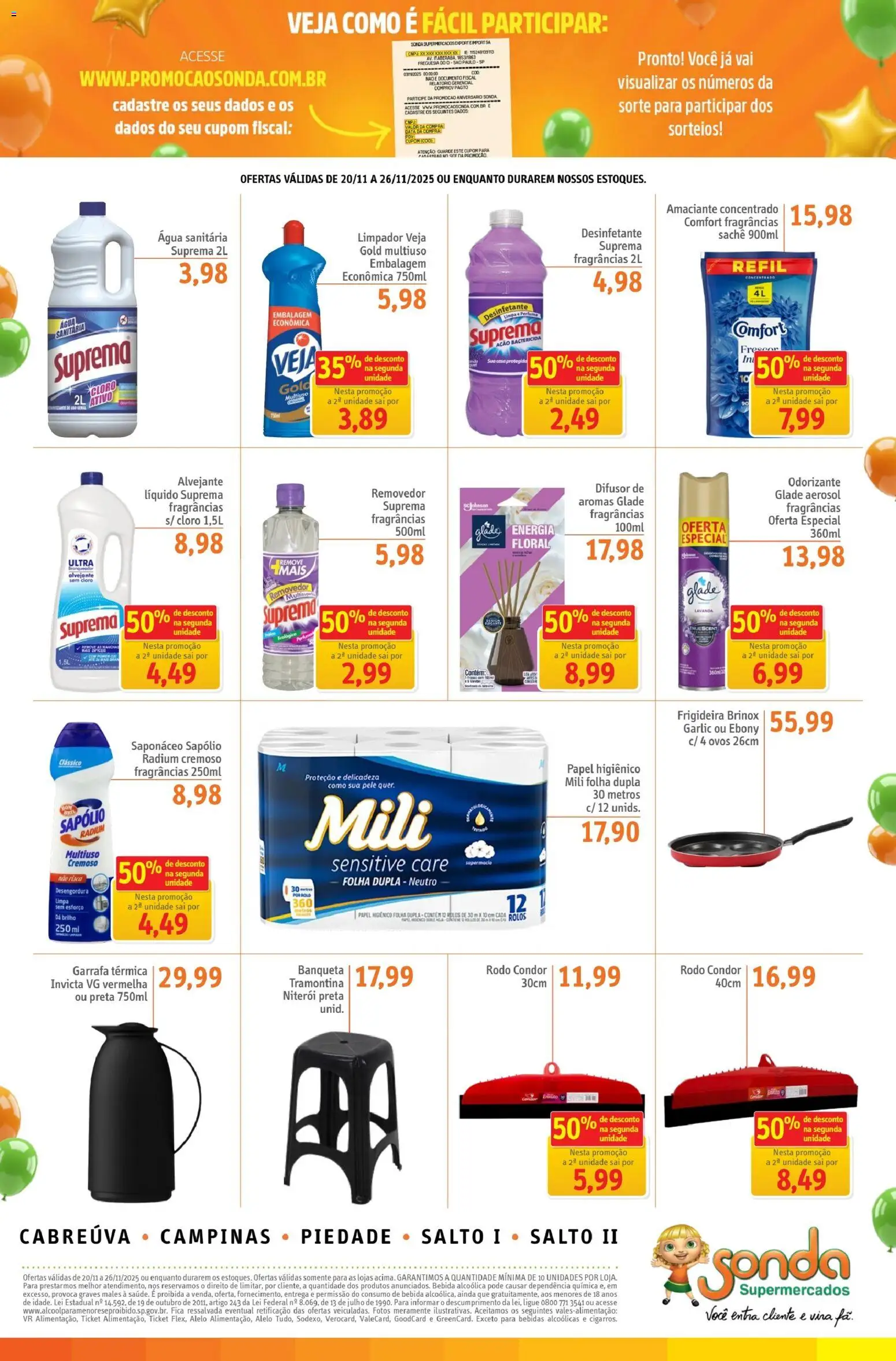 Sonda Folheto - válido de 20.11.2025 | Página: 9 | Produtos: Cloro, Alvejante, Desinfetante, Rodo