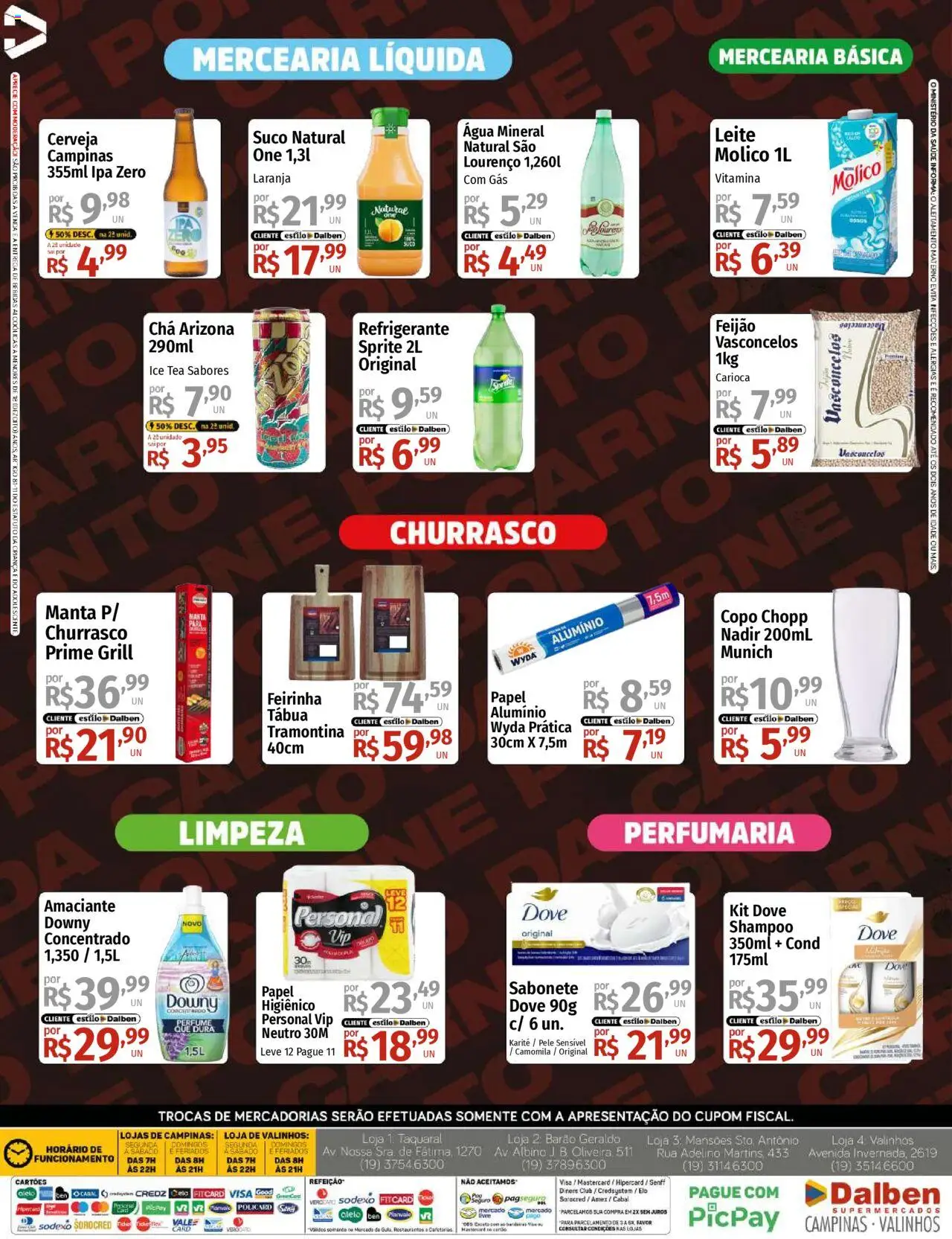 Supermercado Dalben Folheto - válido de 17.09.2025 | Página: 4 | Produtos: Shampoo, Grill, Ice tea, Suco