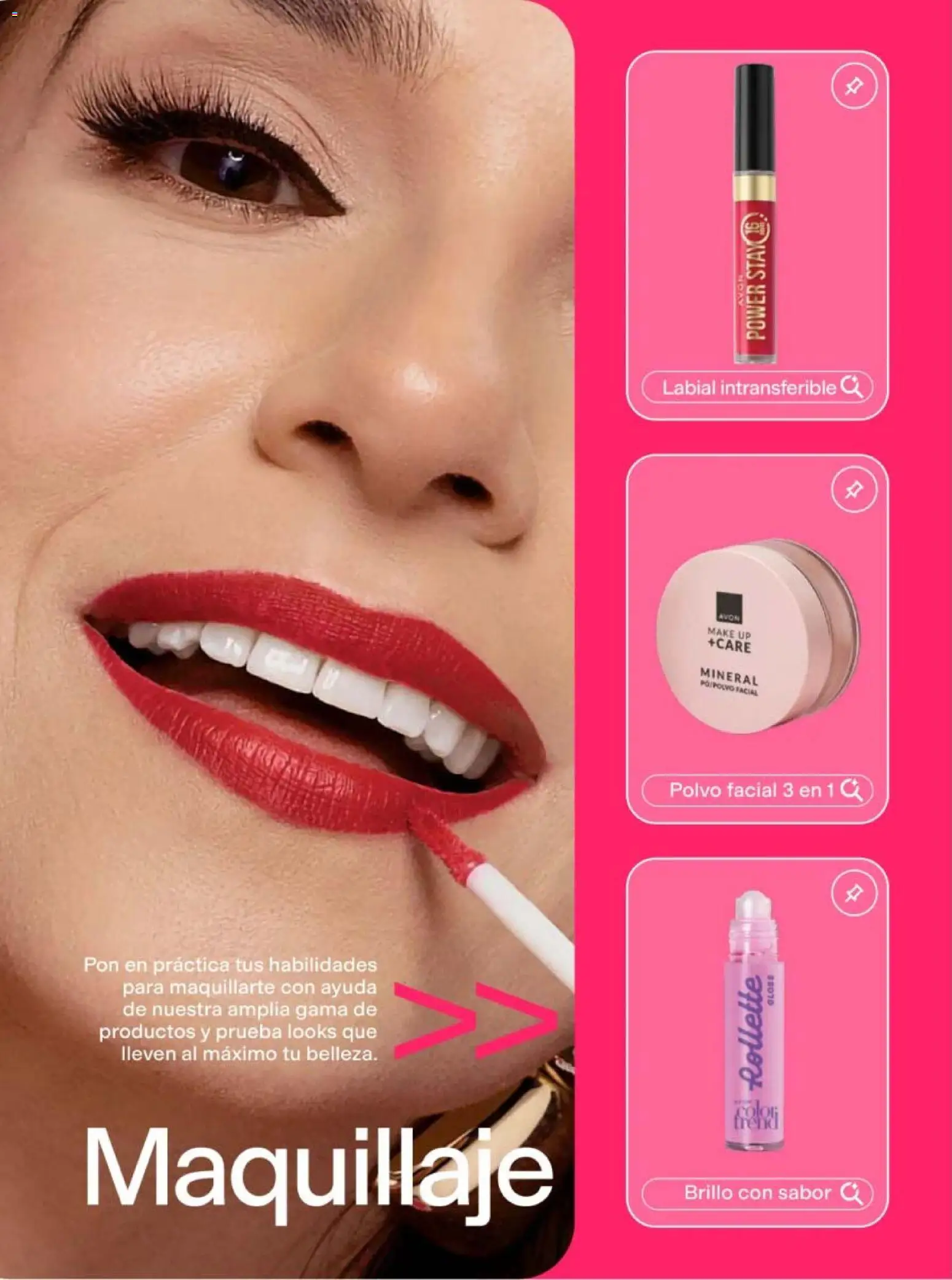 Nuevas ofertas de AVON válidas en toda la República Mexicana desde el 24.04.2026. ¡Encuentra las mejores ofertas en AVON campaña 7 2026! | Página: 16 | Productos: Brillo, Maquillaje, Polvo