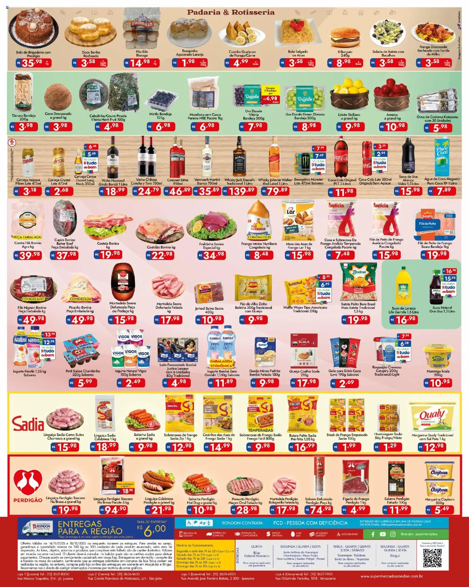 Supermercados Rondon Folheto - válido de 14.11.2025 | Página: 2 | Produtos: Coco, Limão siciliano, Salsicha, Ovos de codorna