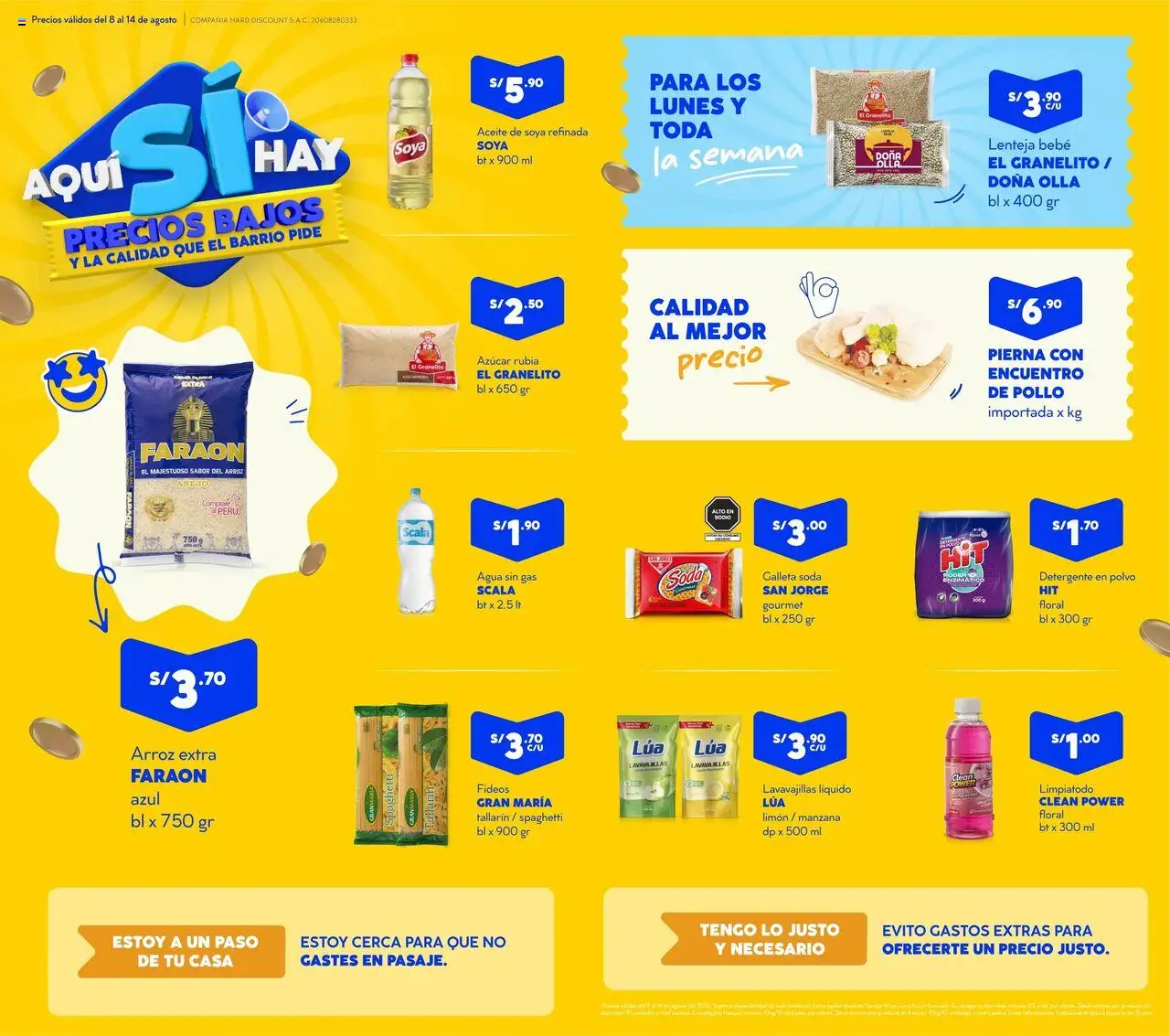 Catálogo Mass válido desde 08.08.2025 | Página: 1 | Productos: Detergente, Aceite, Arroz, Polvo