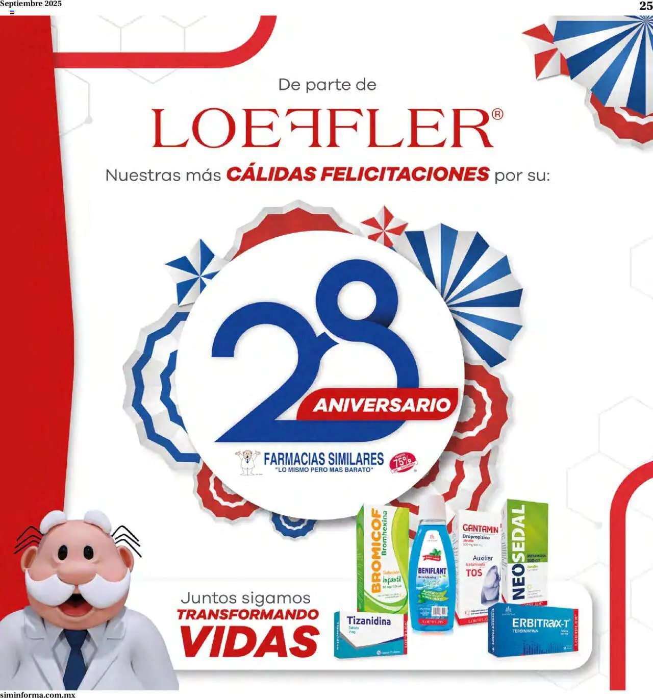Nuevas ofertas de Farmacias Similares válidas en toda la República Mexicana desde el 22.09.2025. ¡Encuentra las mejores ofertas en Farmacias Similares - Catálogo Siminforma! | Página: 25 | Productos: Tableta