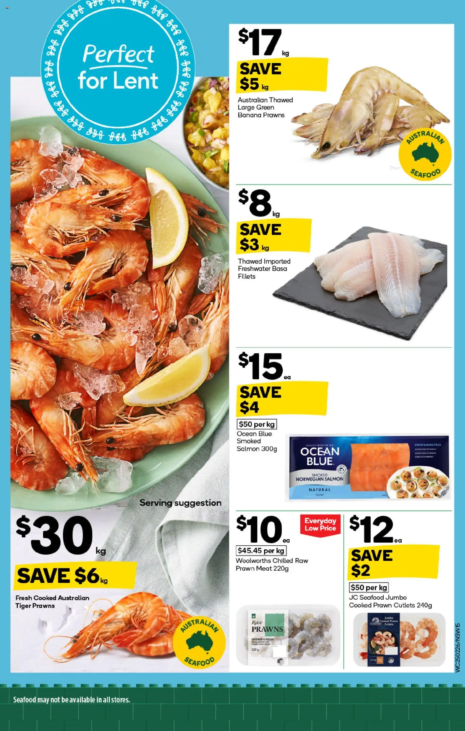Woolworths catalogue - valid from 25.02.2026 | Page: 13 | Products: Meat, Prawns, Salmon, Seafood