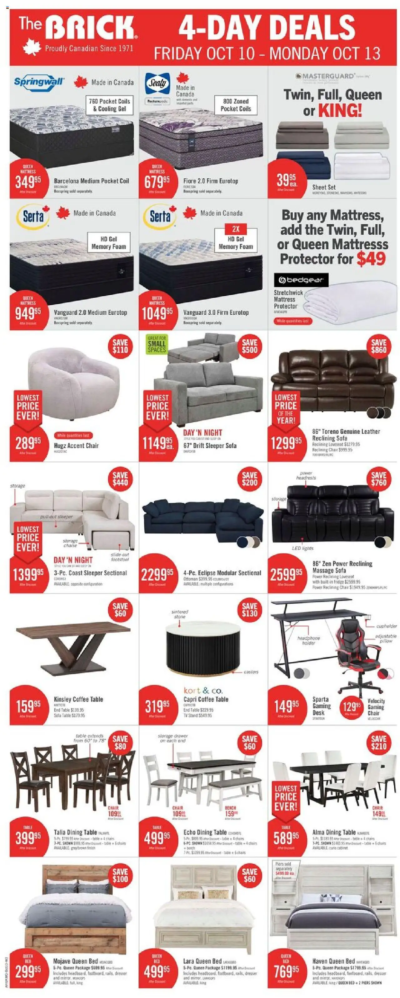 The Brick flyer valid from 10.10.2025 | Page: 3 | Products: Tv, Bed, Coffee table, Coffee