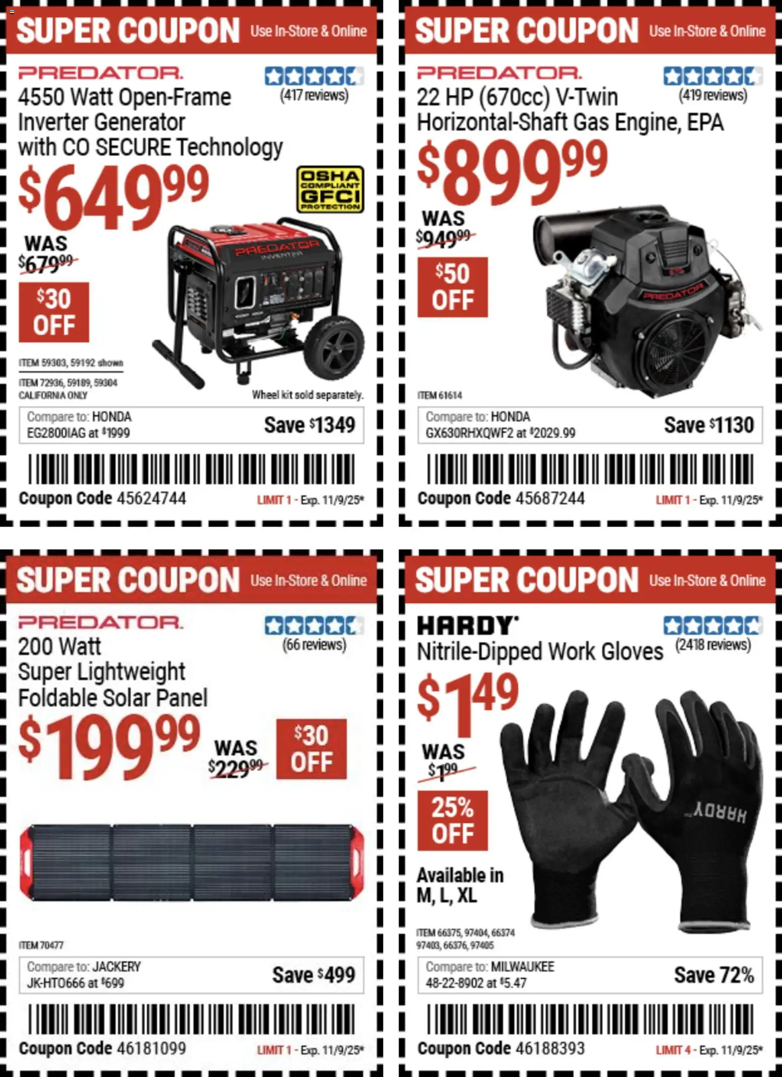 Harbor Freight Weekly Ad - valid from 27.10.2025 | Page: 6 | Products: Gloves