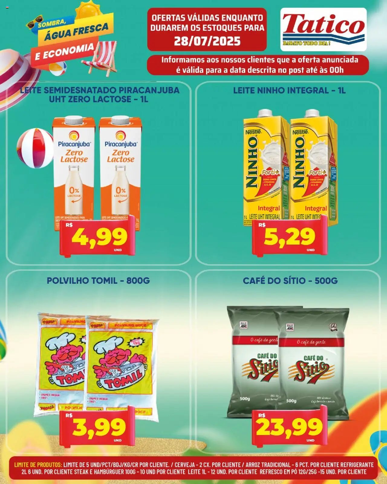 Tatico Folheto - válido de 28.07.2025 | Página: 5 | Produtos: Polvilho, Café, Cerveja, Feno