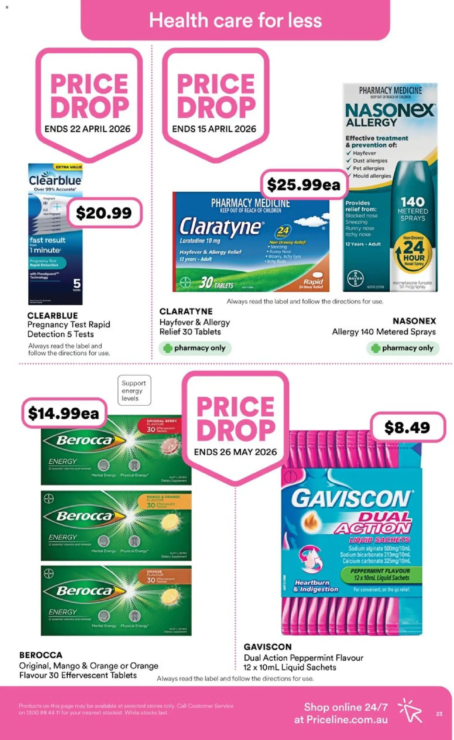 Priceline Pharmacy catalogue - valid from 05.03.2026 | Page: 23 | Products: Mango, Nasal spray, Treatment, Tablets