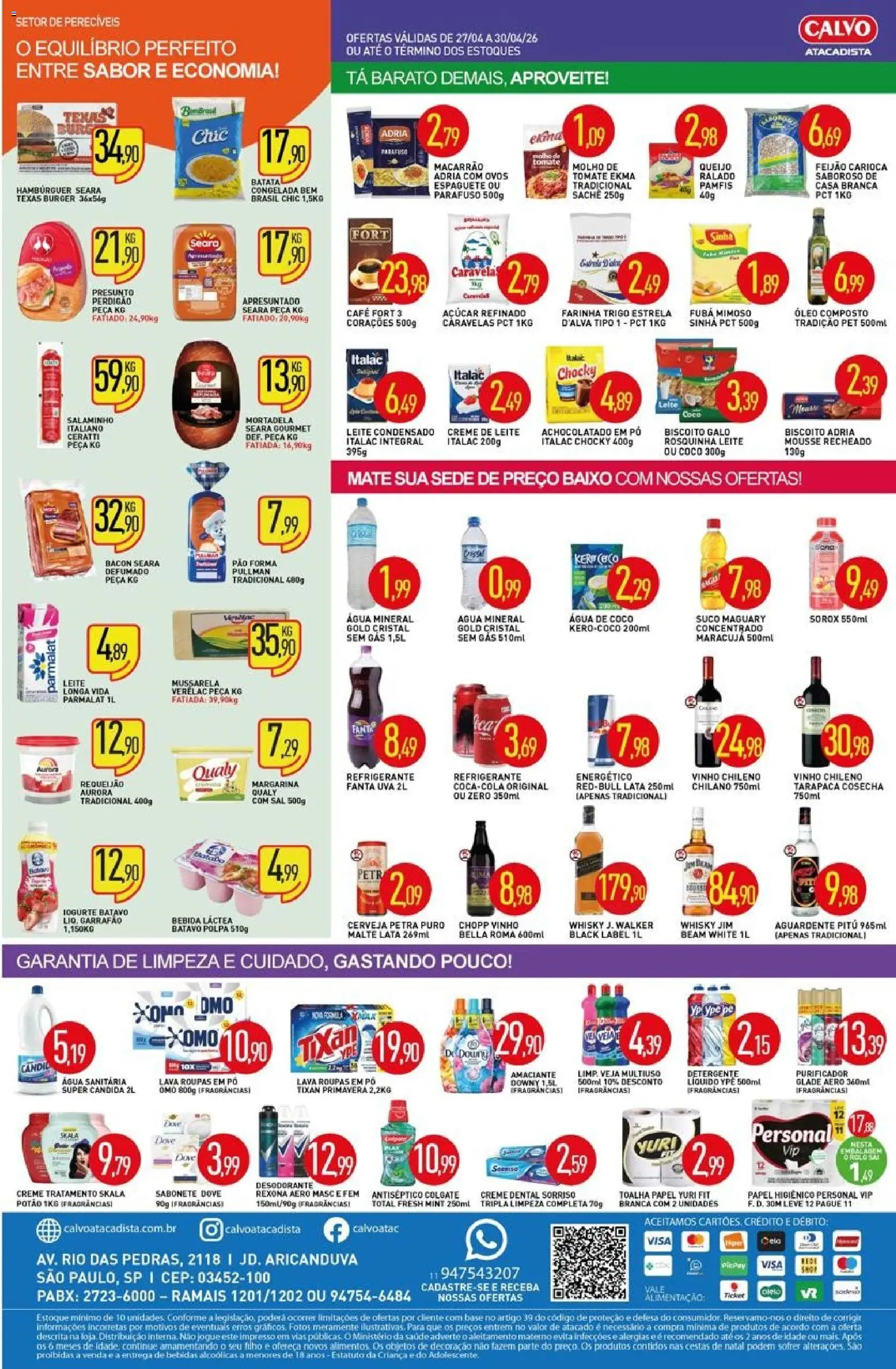 Calvo Atacadista Folheto - válido de 27.04.2026 | Página: 2 | Produtos: Energético, Presunto, Rexona, Sal