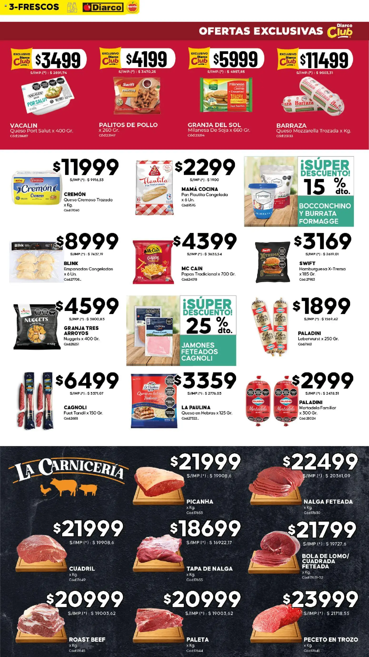 Diarco - Ofertas Diarco Barrio │ válido desde el 06.04.2026 | Página: 3 | Productos: Pollo, Milanesa, Mortadela, Paleta