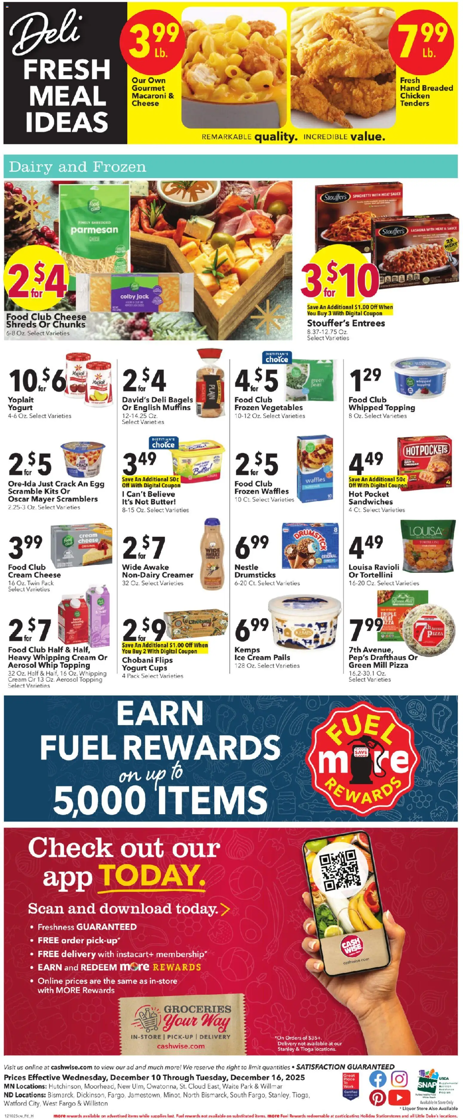 Cash Wise Weekly Ad - valid from 10.12.2025 | Page: 6 | Products: Butter, Yogurt, Pizza, Vegetables