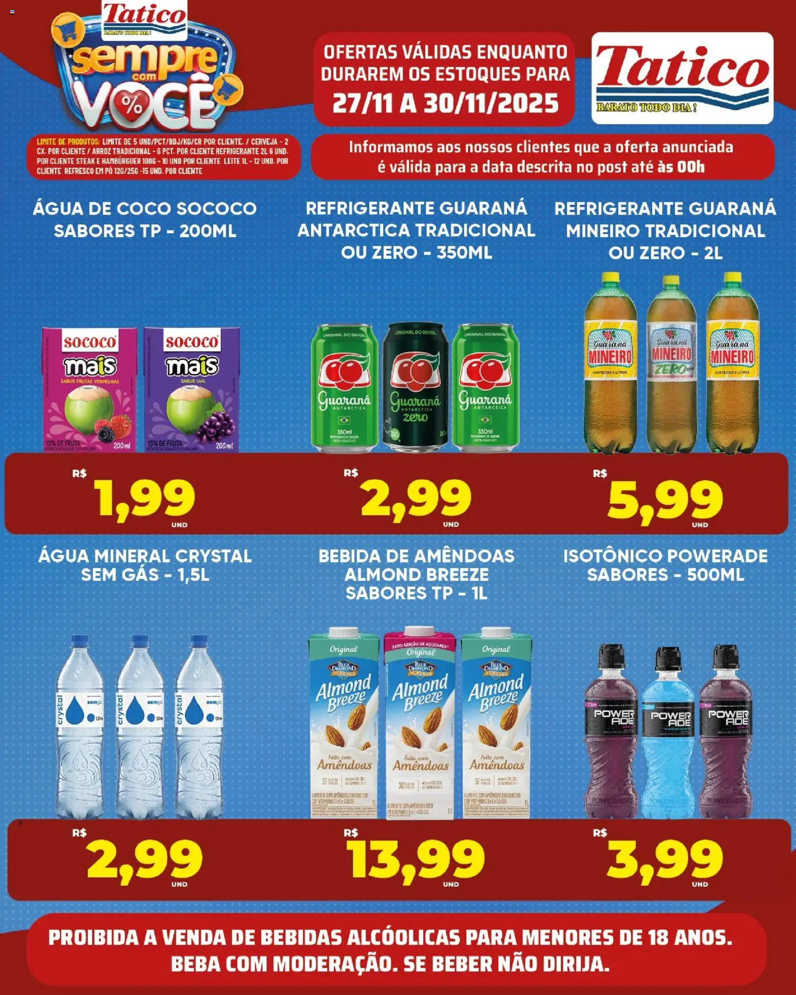 Tatico Folheto - válido de 28.11.2025 | Página: 19 | Produtos: Coco, Pó, Amêndoas, Isotônico