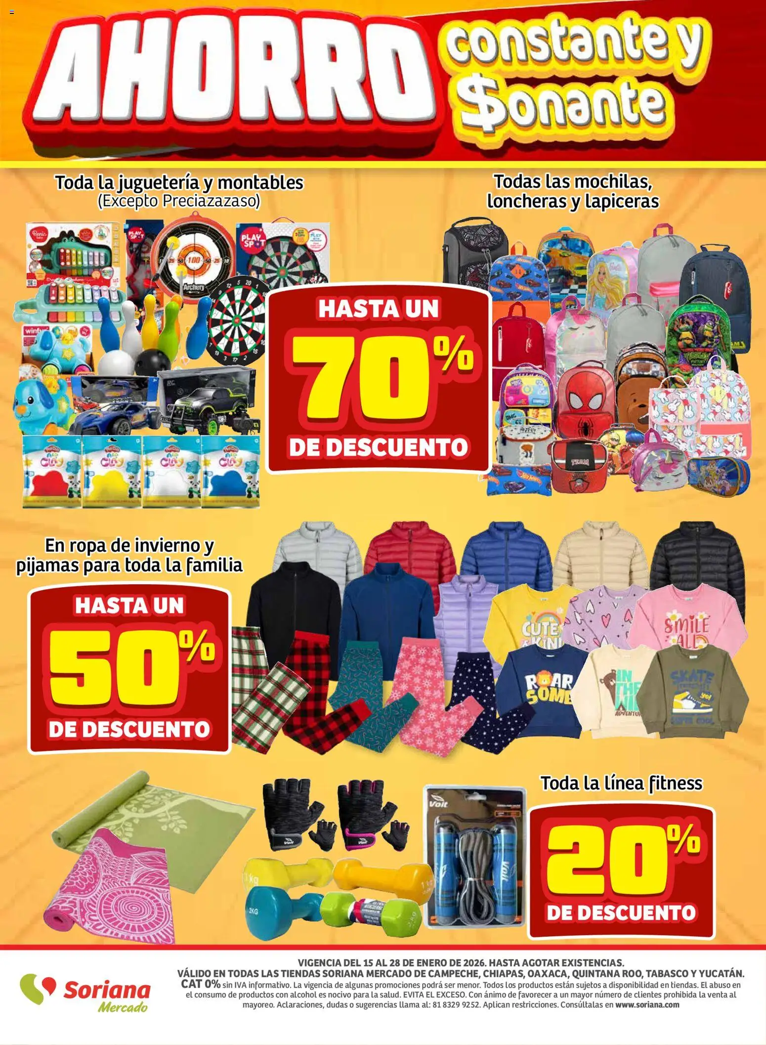 Nuevas ofertas de Soriana válidas en toda la República Mexicana desde el 15.01.2026. ¡Encuentra las mejores ofertas en Soriana - Pesito Valedor Mercado: Camp, Chia, Oax, Q. Roo, Tab, Yuc! | Página: 29 | Productos: Ropa