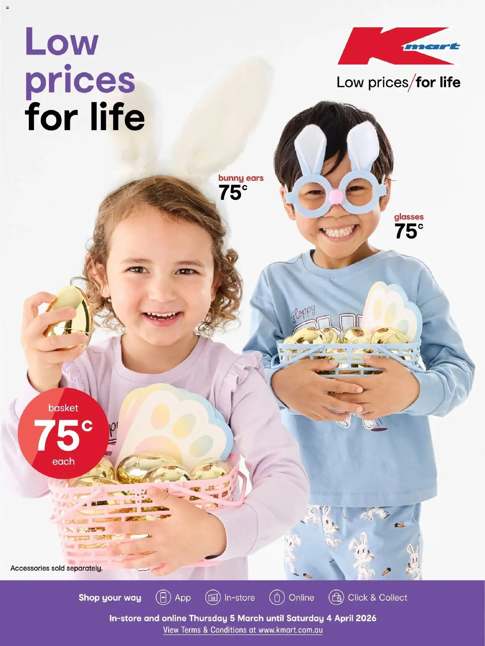Kmart catalogue - valid from 04.03.2026 | Page: 1 | Products: Basket, Accessories, Glasses