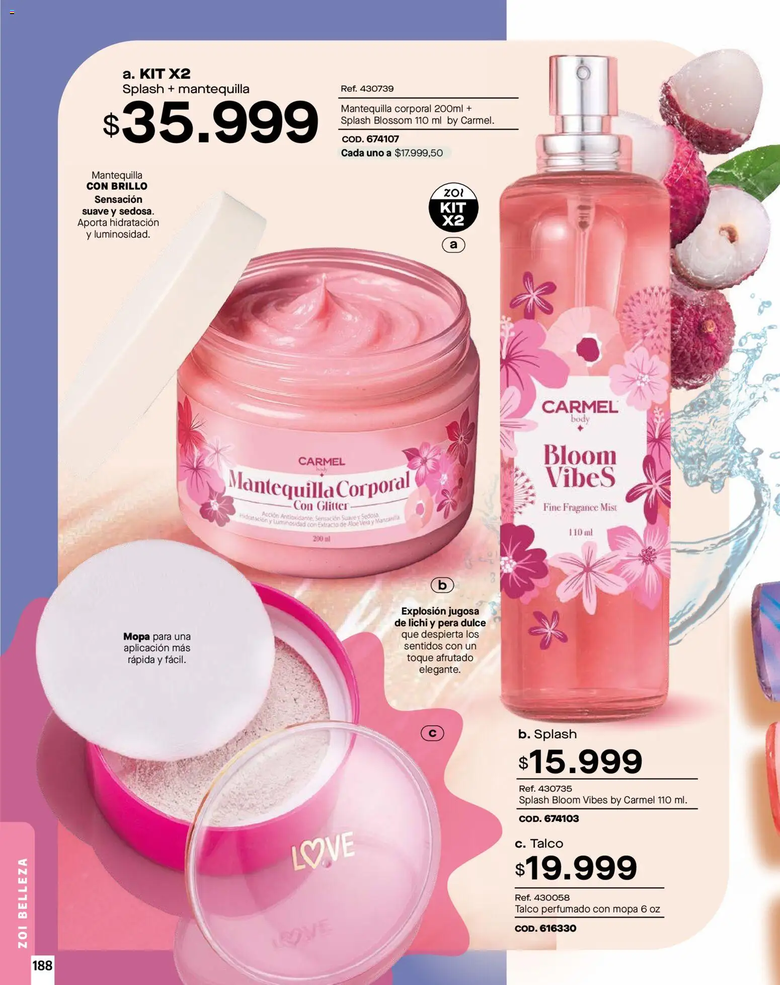 Carmel revista - valida desde el 01.02.2026 | Página: 188 | Productos: Glitter, Brillo, Loción tonificante, Pera