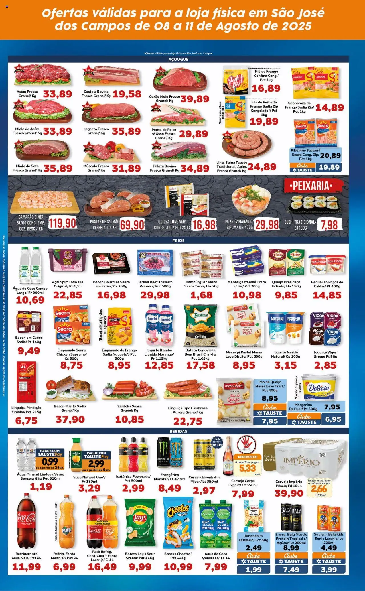 Tauste Folheto - válido de 08.08.2025 | Página: 4 | Produtos: Alho, Amendoim, Refrigerante, Requeijão