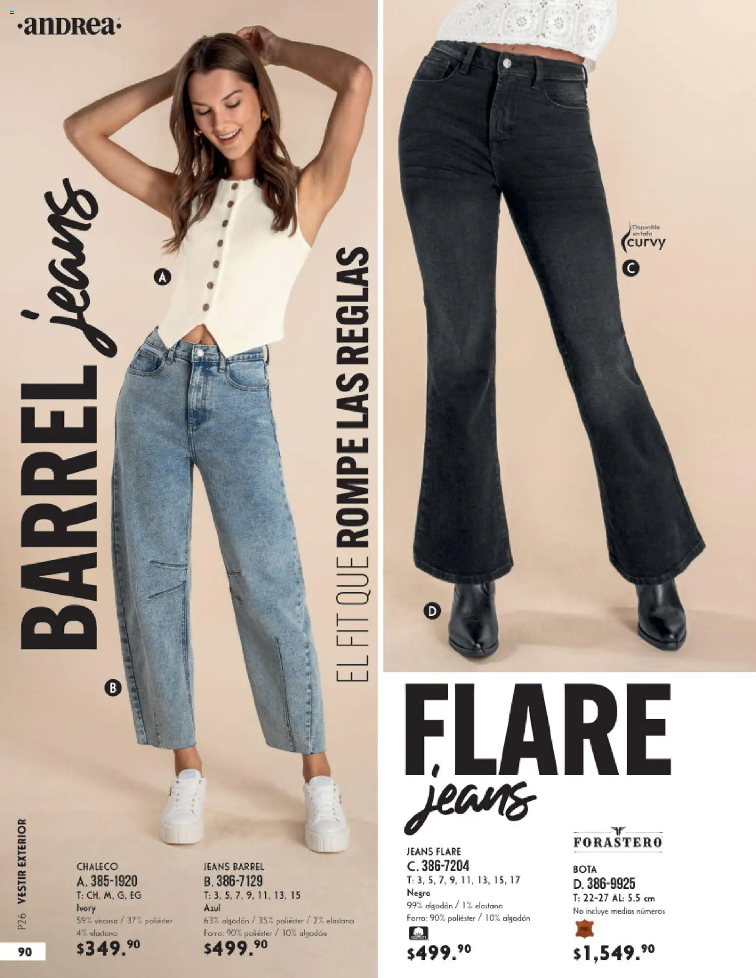 Nuevas ofertas de Andrea válidas en toda la República Mexicana desde el 25.01.2026. ¡Encuentra las mejores ofertas en Andrea catálogo Vestir! | Página: 90 | Productos: Chaleco, Algodón