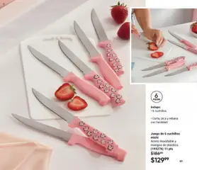 Nuevas ofertas de AVON válidas en toda la República Mexicana desde el 13.09.2025. ¡Encuentra las mejores ofertas en Juego de 6 cuchillos michi, Acero inoxidable y mangos de plástico. Incluye 6 cuchillos. Corta, pica y rebana con facilidad.! | Página: 63