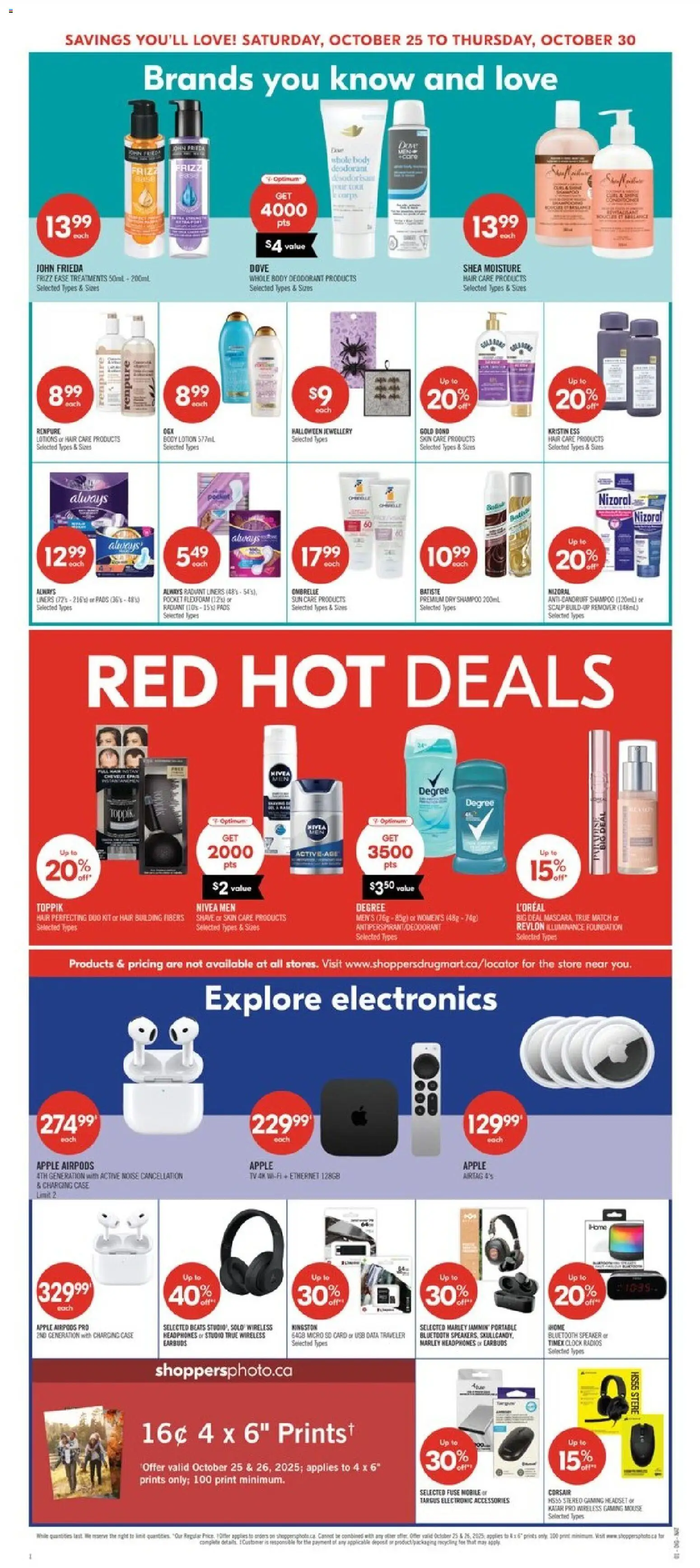 Shoppers flyer valid from 25.10.2025 | Page: 8 | Products: Mouse, Tv, Shampoo, Body lotion