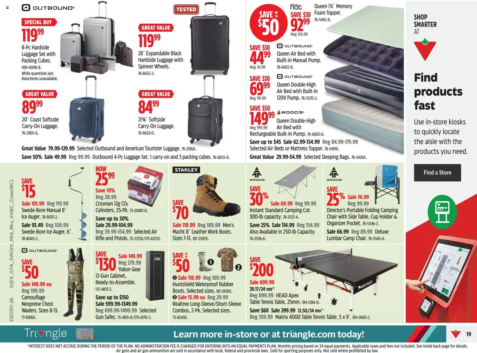 Canadian Tire flyer valid from 12.03.2026 | Page: 19 | Products: Bed, Mattress, Table, Chair