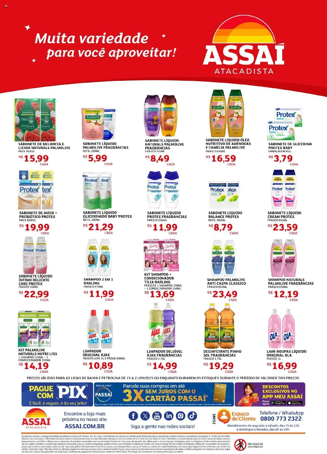 Assaí Atacadista Folheto - válido de 15.09.2025 | Página: 2 | Produtos: Condicionador, Sabonete, Amêndoas, Sabonete líquido