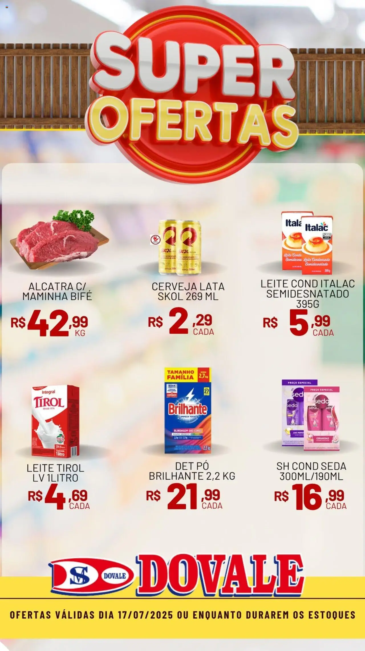 Dovale Folheto - válido de 17.07.2025 | Página: 1 | Produtos: Pó, Alcatra, Maminha, Leite condensado