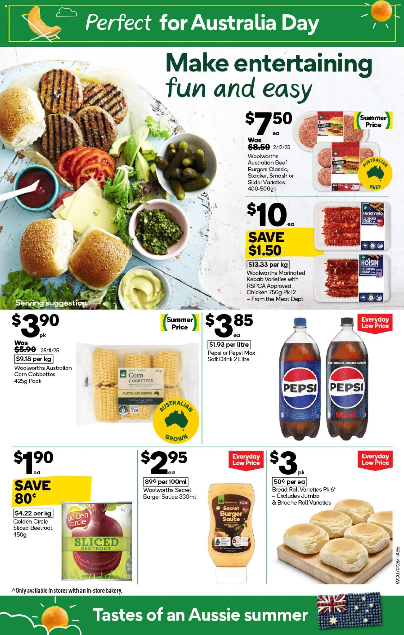 Woolworths catalogue - valid from 07.01.2026 | Page: 5 | Products: Chicken, Beef, Beetroot, Pepsi Max